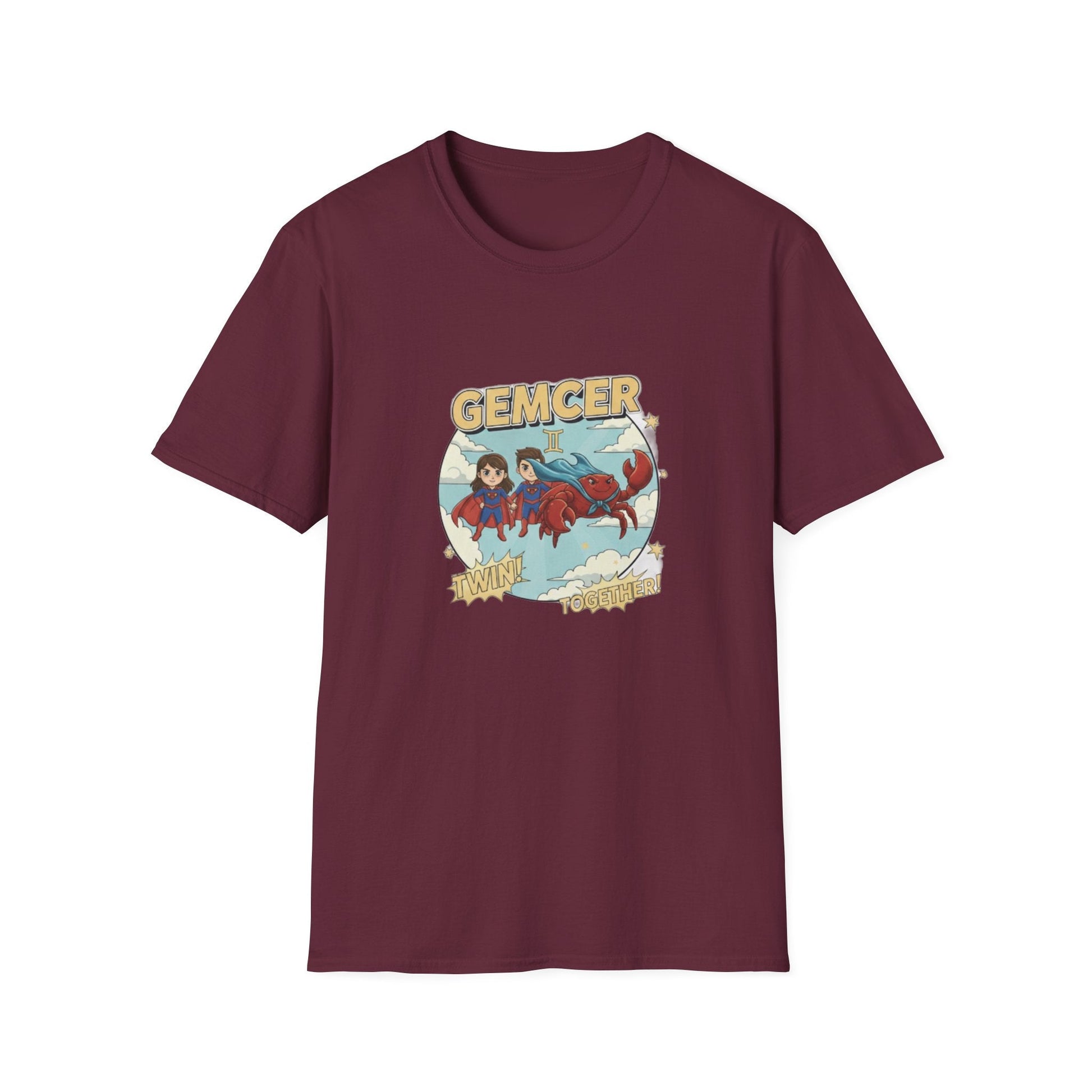 Gemcer "Twin Together" Gemini-Cancer Cusp Superhero T-Shirt - That Should Be on a T-Shirt