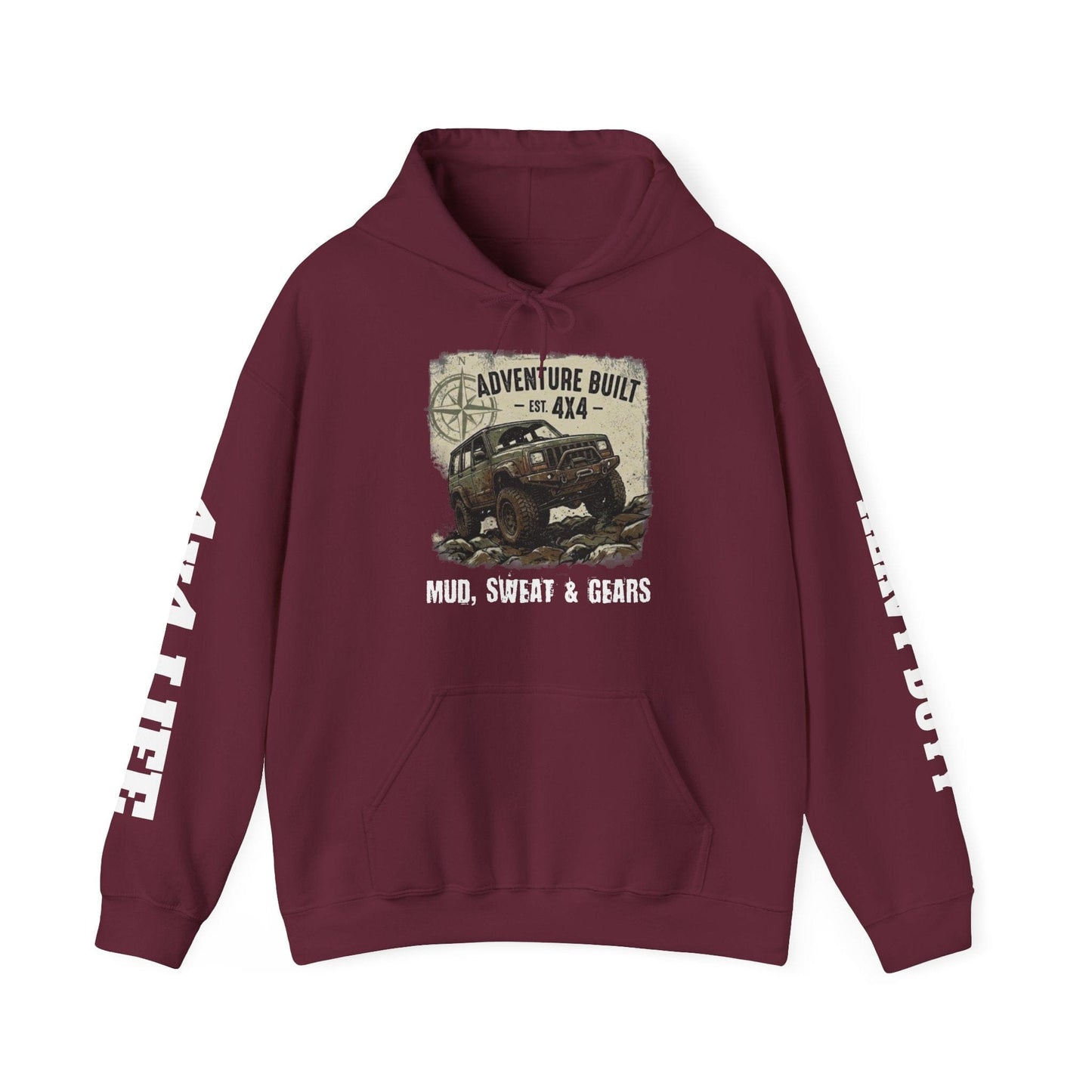 Adventure Built 4x4 Hoodie | "Mud, Sweat & Gears" Off-Road Fleece