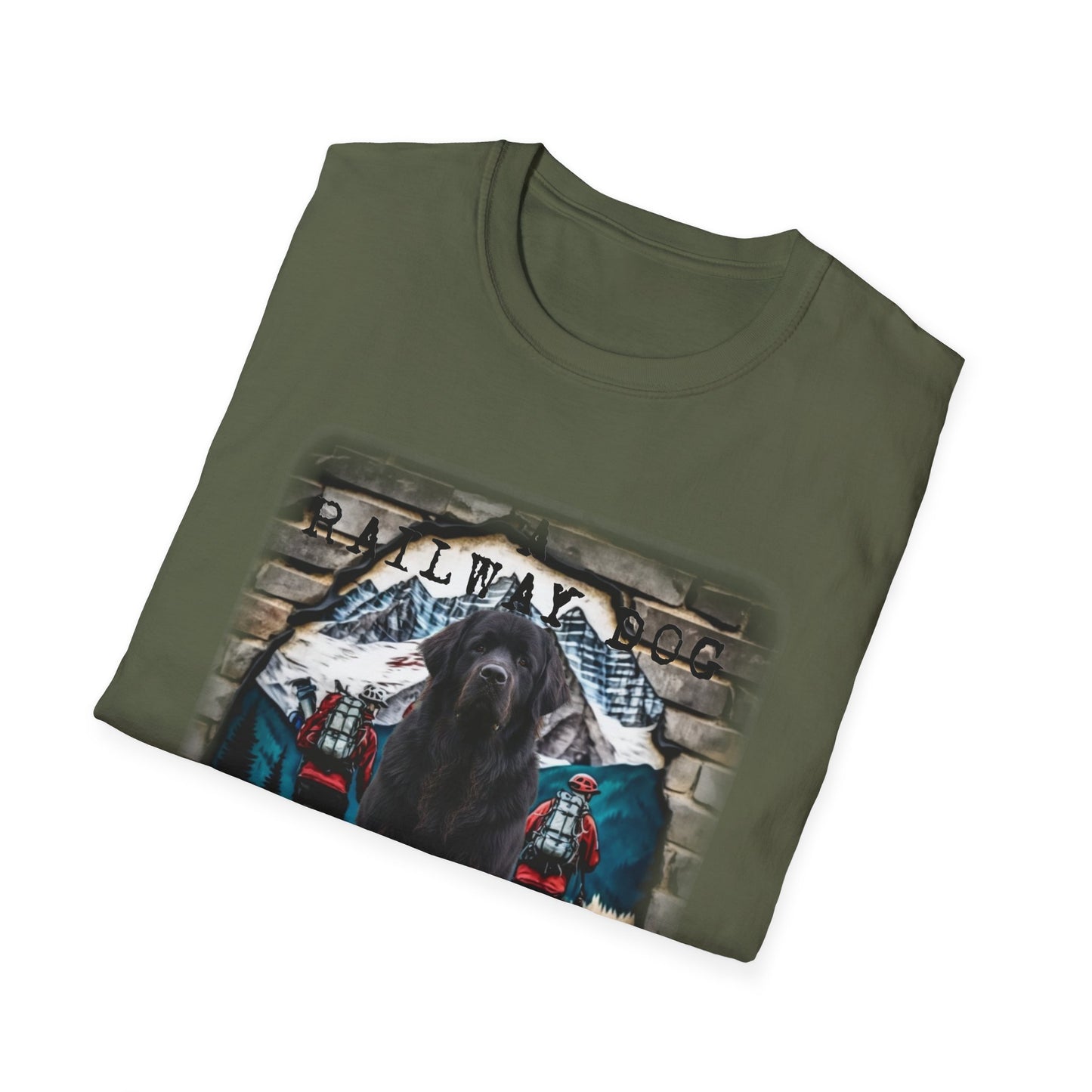 Newfoundland Railway Dog Tshirt | Gentle Giant Train Tee | Newfie Lover Gift