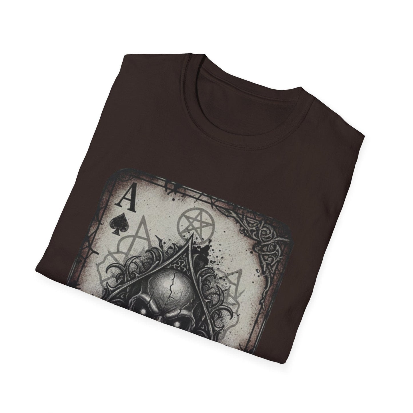 Dark Occult Ace of Spades Skull T-Shirt - Gothic Horror Playing Card Graphic Tee