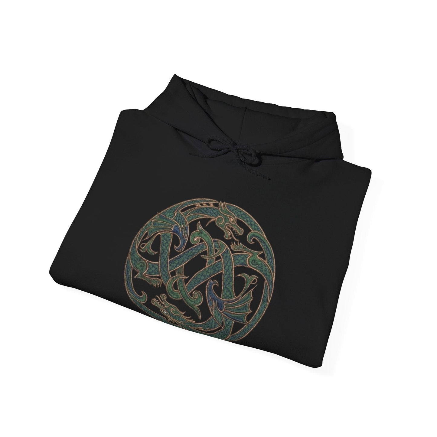 Celtic Dragon Emblem Hoodie – with Full Sleeve Detail