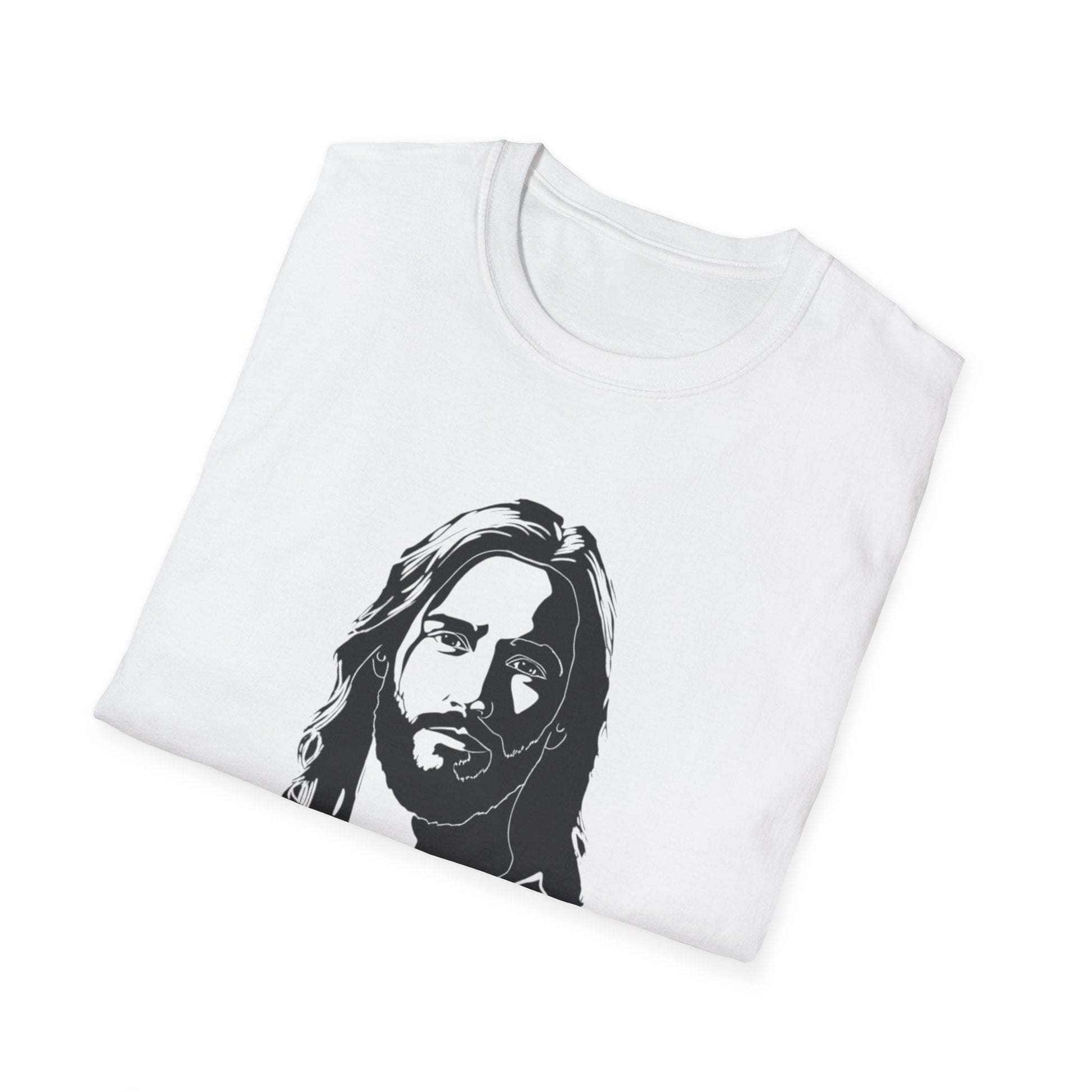 The Light: Minimalist Jesus Portrait Graphic T-Shirt - Faith & Modern Style - That Should Be on a T-Shirt