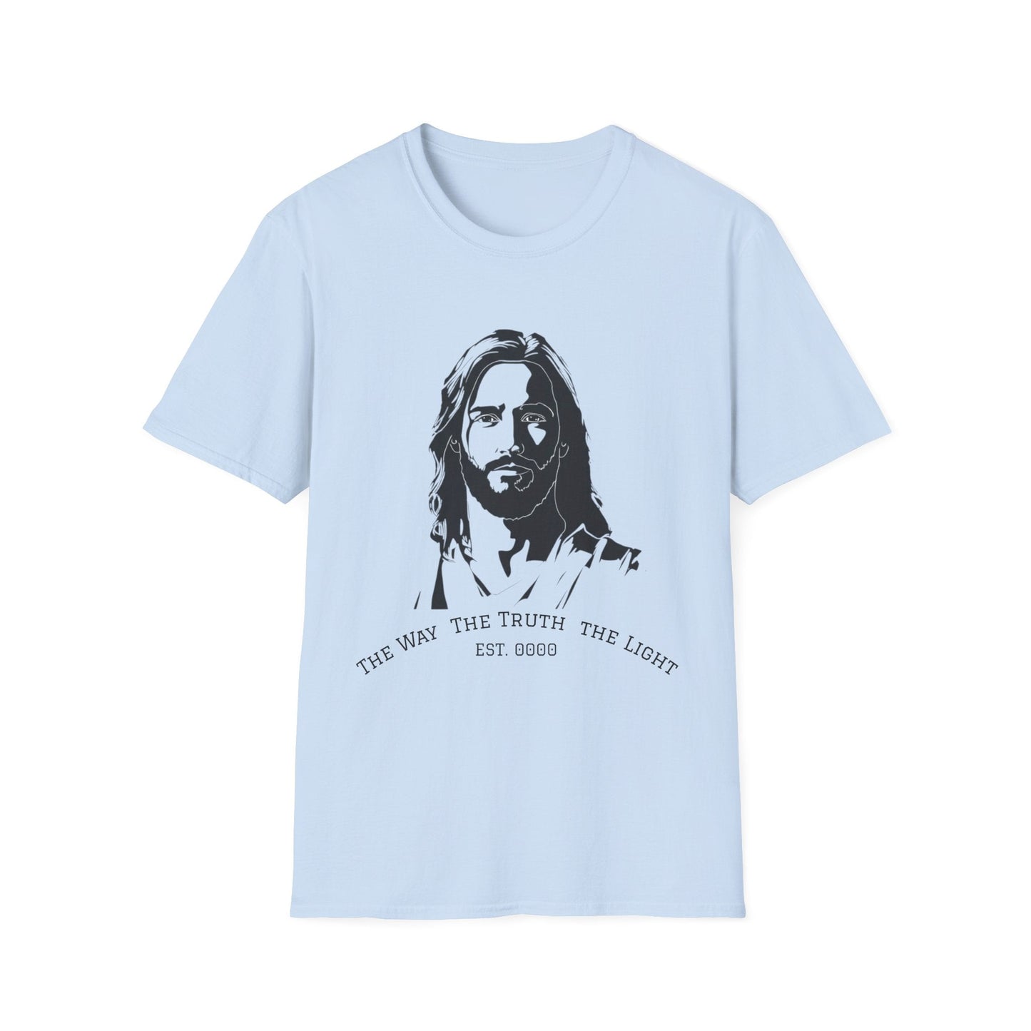 The Light: Minimalist Jesus Portrait Graphic T-Shirt - Faith & Modern Style - That Should Be on a T-Shirt