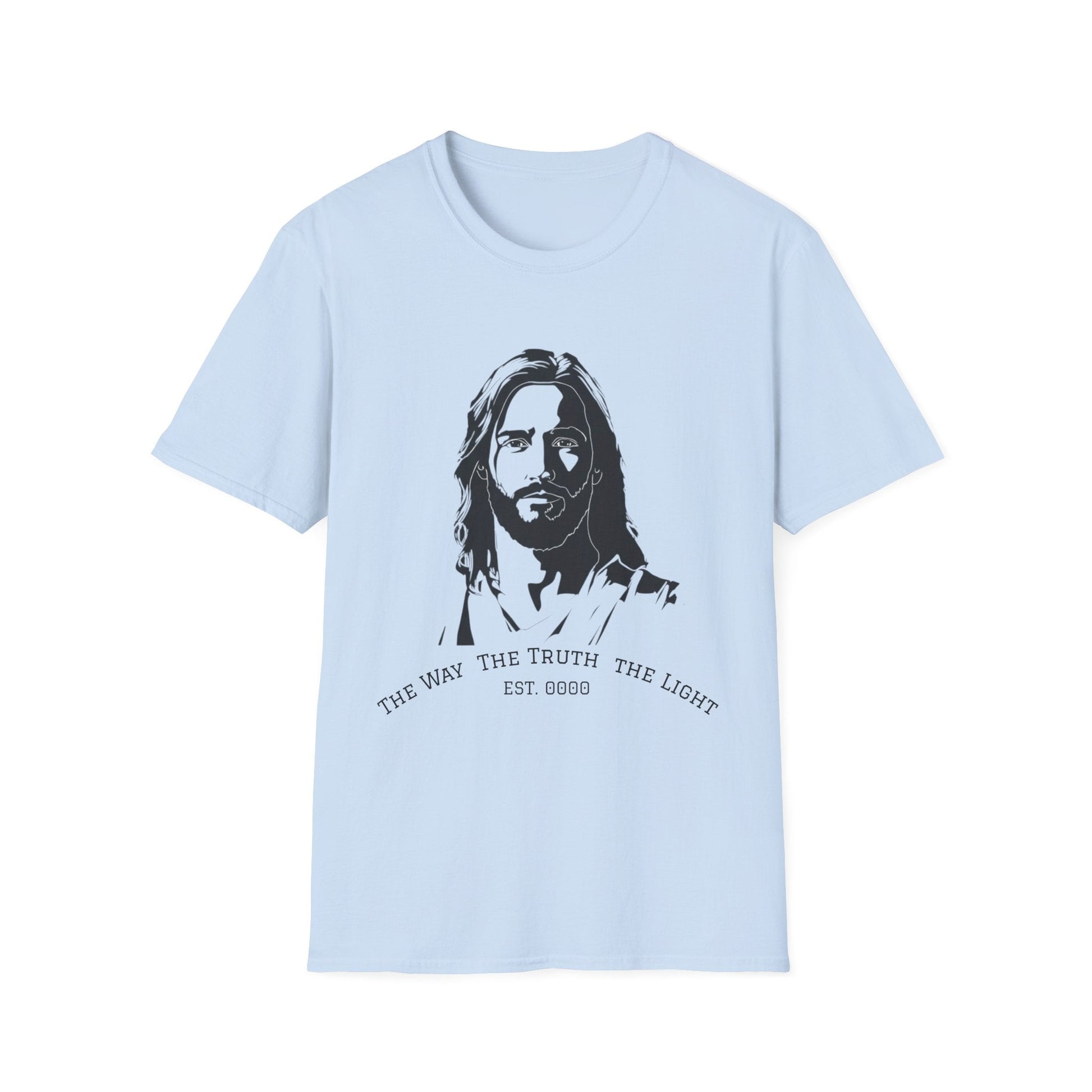 The Light: Minimalist Jesus Portrait Graphic T-Shirt - Faith & Modern Style - That Should Be on a T-Shirt