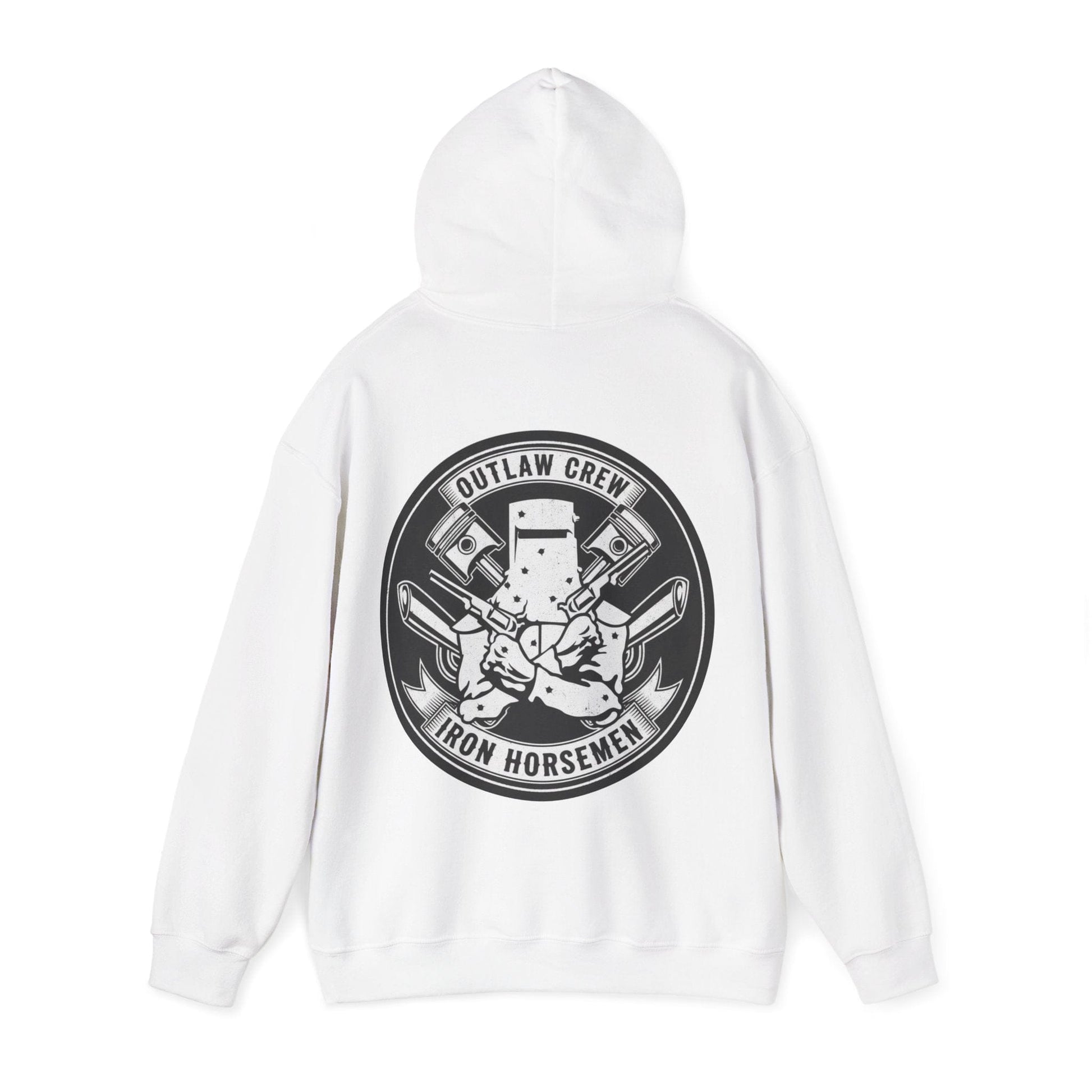 Outlaw Hoodie | Vintage Biker Style Pullover | Iron Horsemen Motorcycle Sweatshirt | Unisex Fleece Hoodie - That Should Be on a T-Shirt