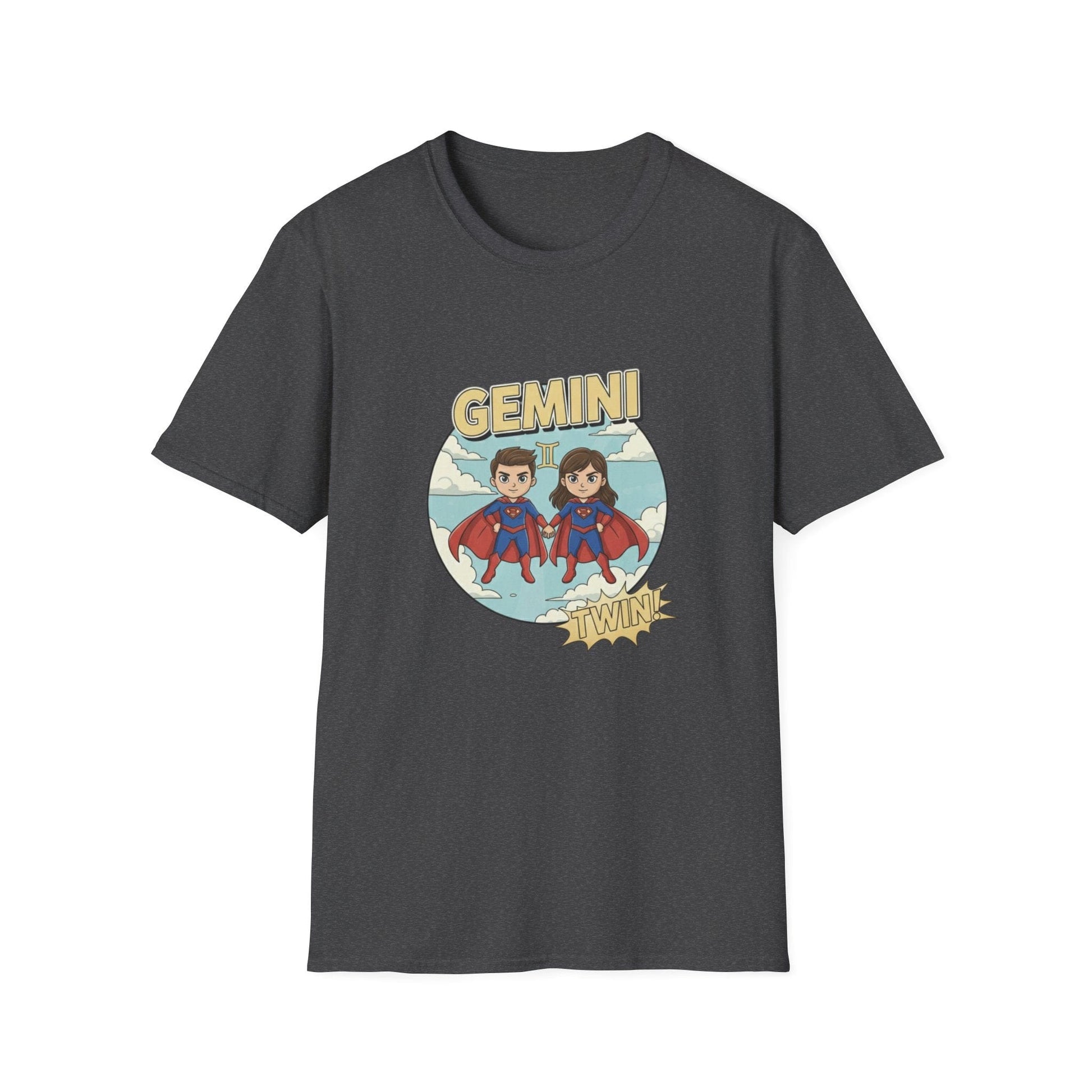Gemini Zodiac T-Shirt — Cute Twin Superhero Horoscope Tee - That Should Be on a T-Shirt