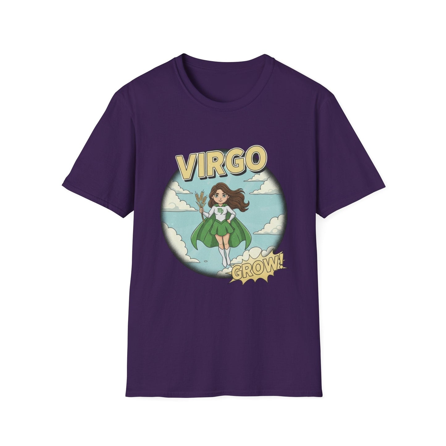 Virgo “Grow” T-Shirt – Cute Virgo Zodiac Superhero Graphic Tee - That Should Be on a T-Shirt