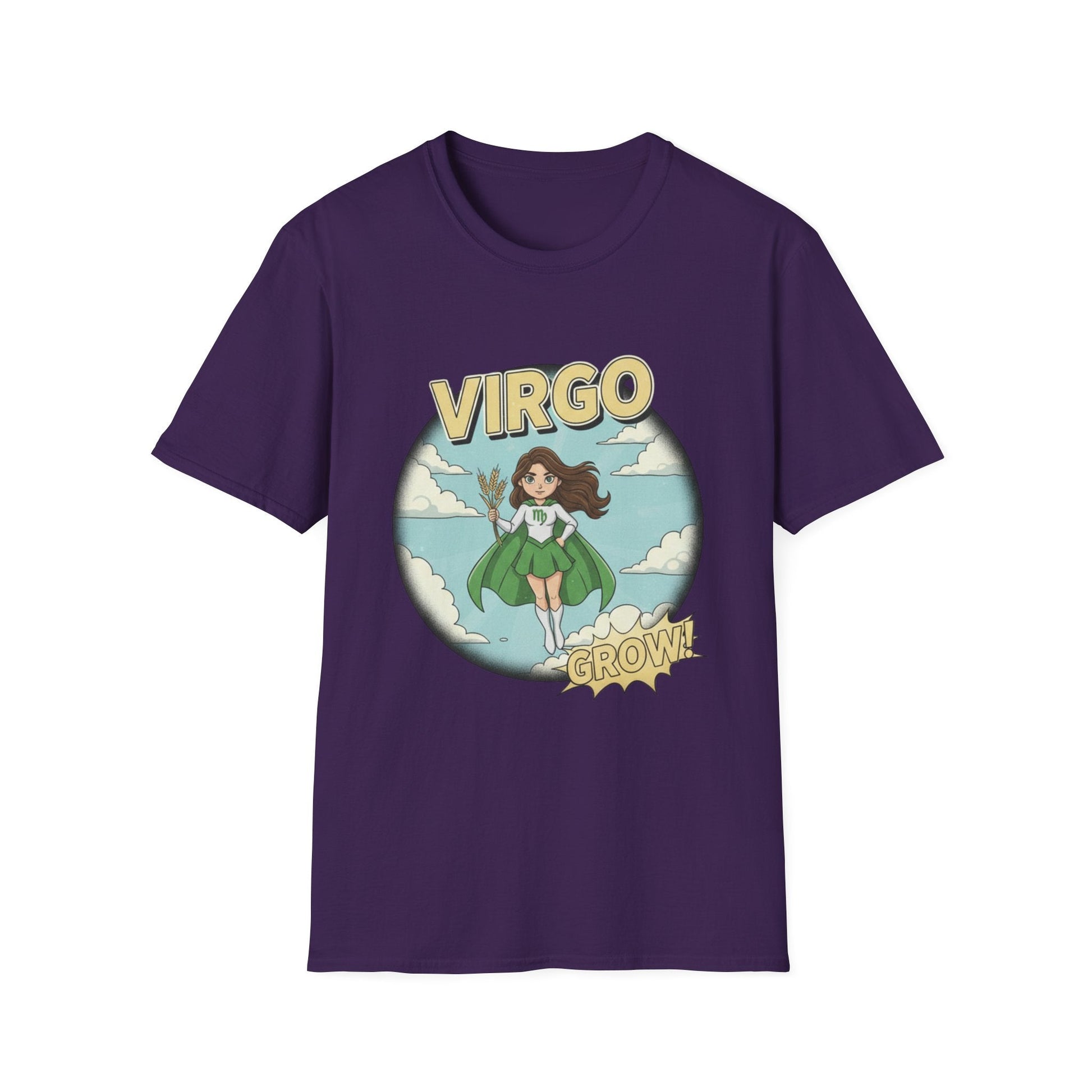 Virgo “Grow” T-Shirt – Cute Virgo Zodiac Superhero Graphic Tee - That Should Be on a T-Shirt