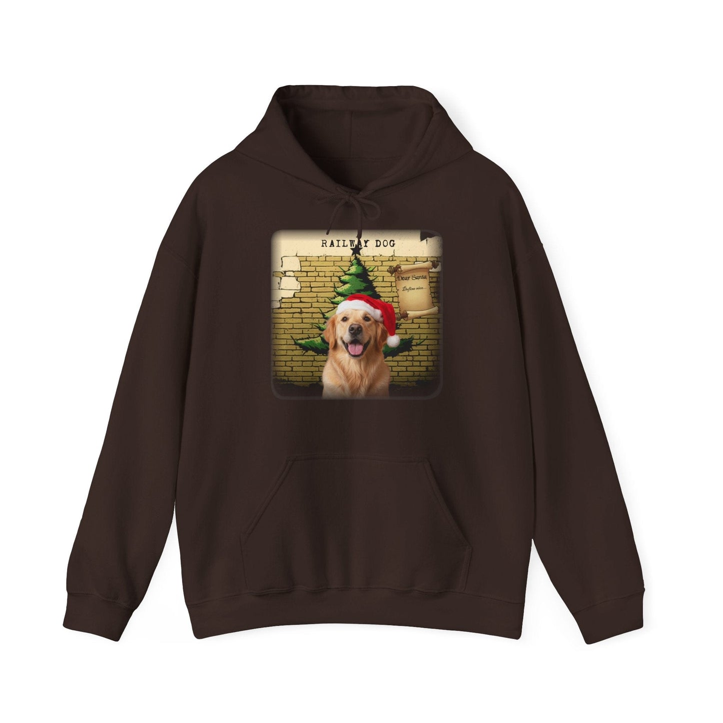 A Railway Dog Dear Santa Hoodie - Vintage Christmas Hoodie - Holiday Pullover - Festive Gift - That Should Be on a T-Shirt