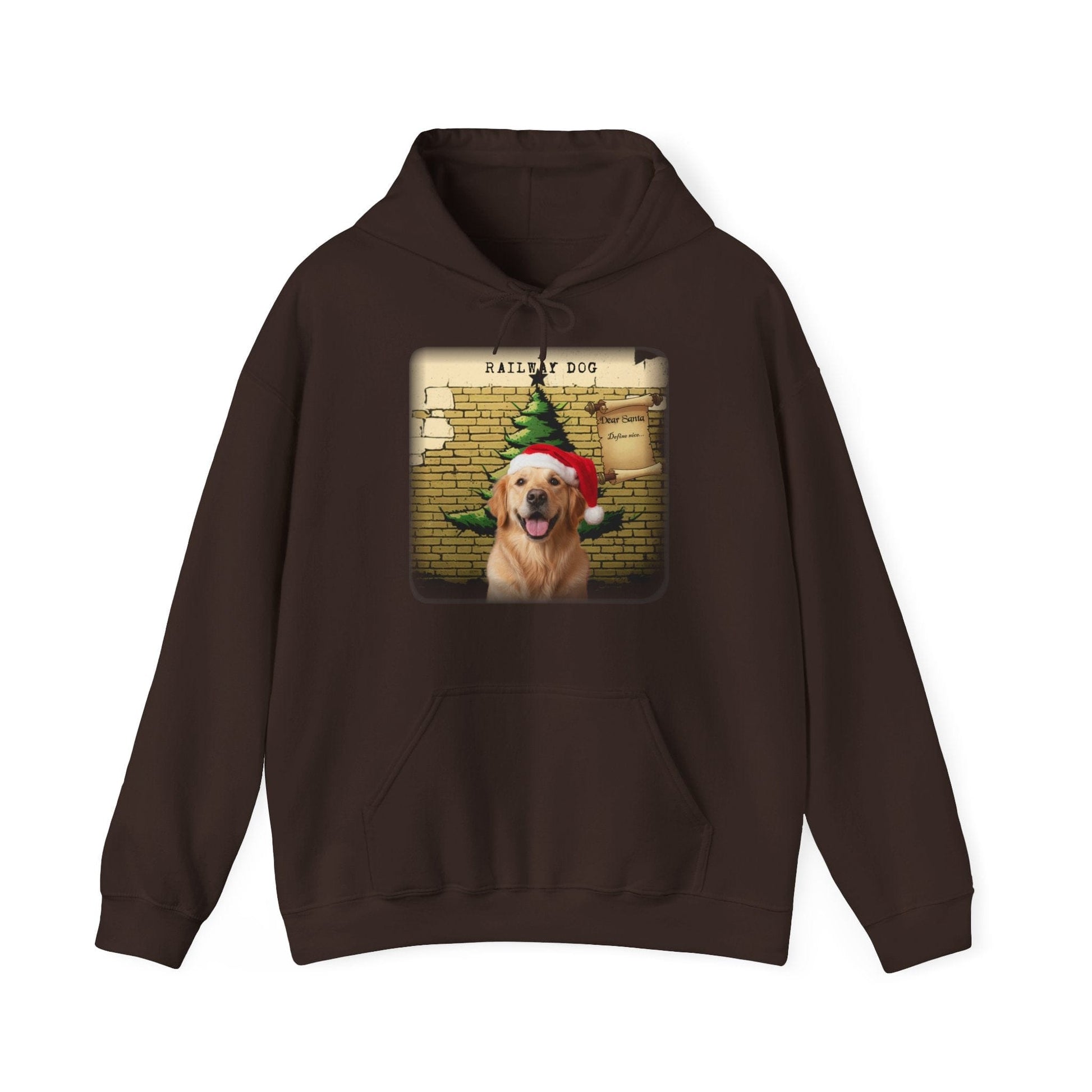 A Railway Dog Dear Santa Hoodie - Vintage Christmas Hoodie - Holiday Pullover - Festive Gift - That Should Be on a T-Shirt