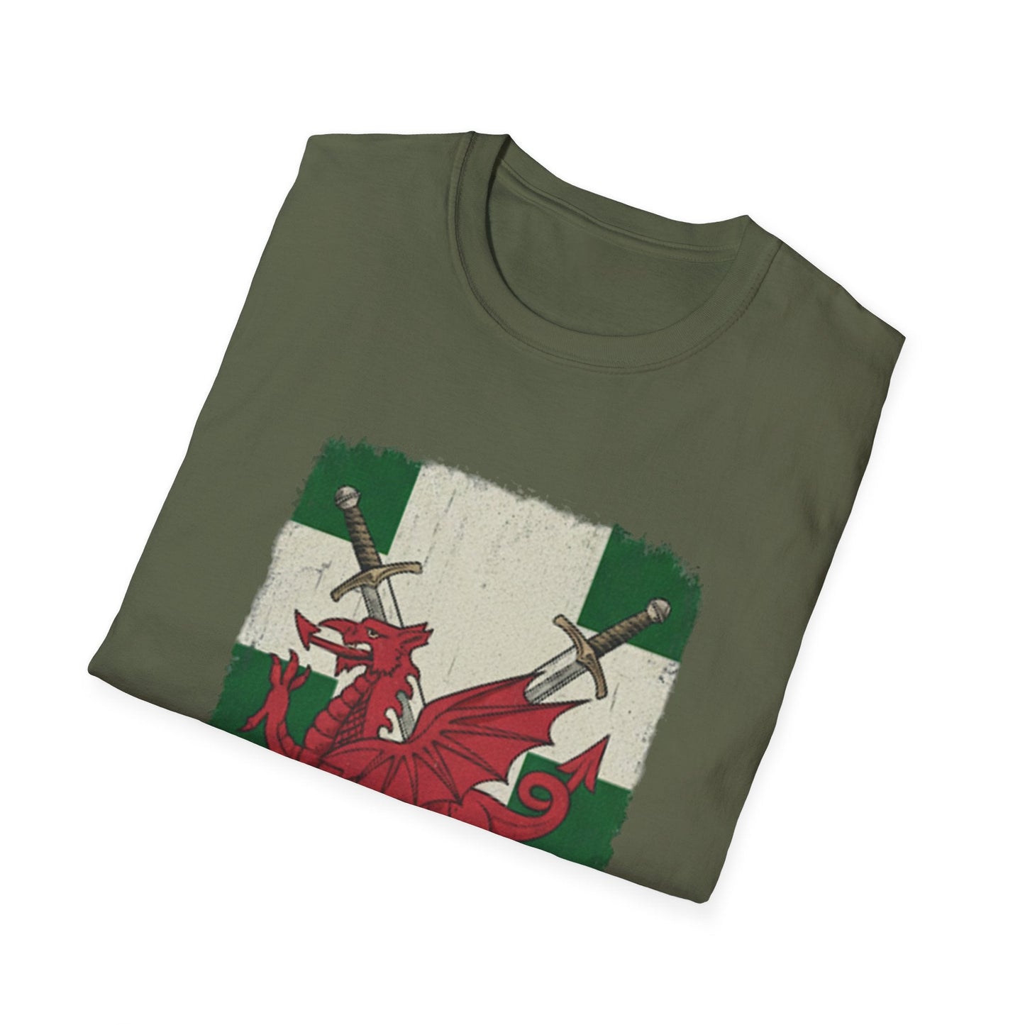 Welsh Flag Dragon T-Shirt — Gwlad Rhyddid Patriotic Tee