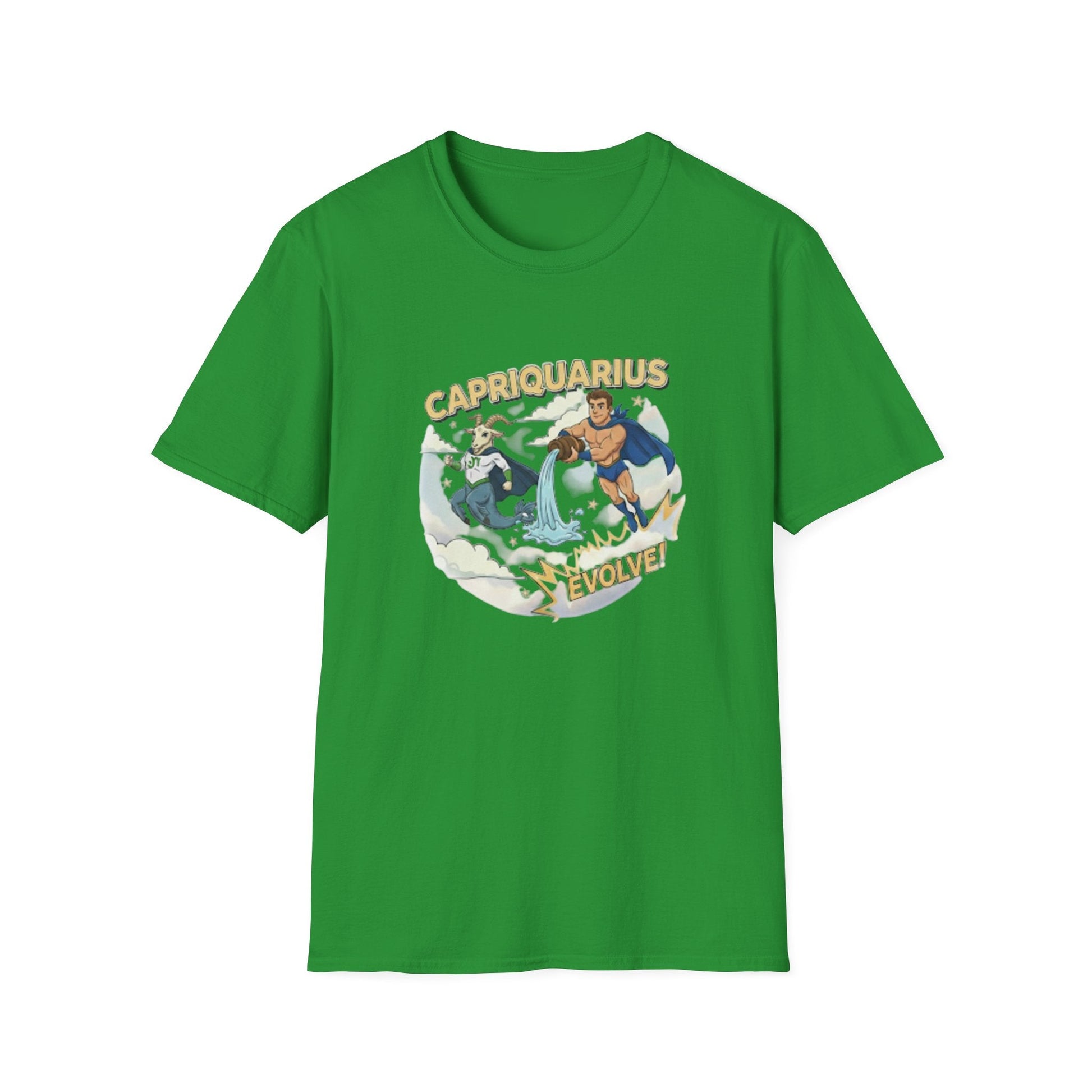 Capriquarius Evolve! Superhero Zodiac Cusp Graphic Tee - That Should Be on a T-Shirt
