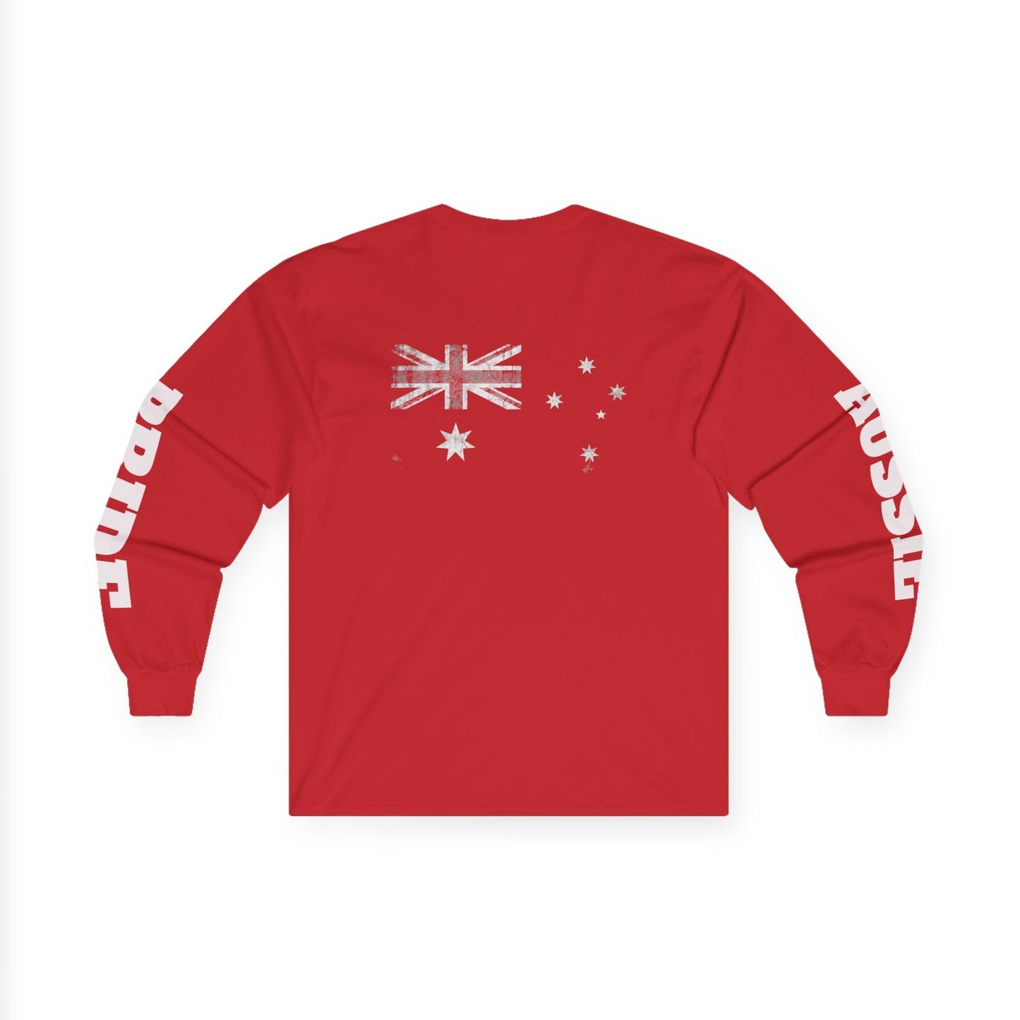 Aussie Pride Distressed Flag Long Sleeve Tee - Unisex Heavyweight Streetwear