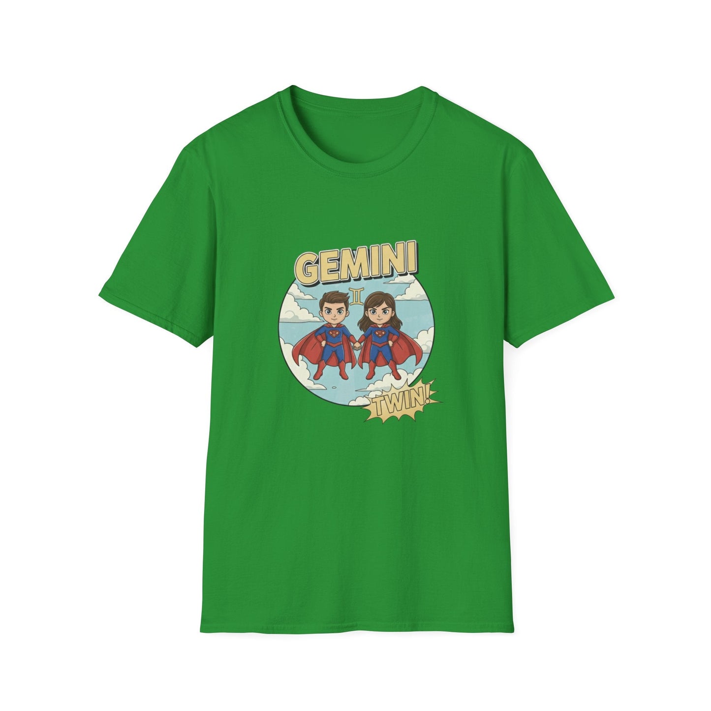 Gemini Zodiac T-Shirt — Cute Twin Superhero Horoscope Tee - That Should Be on a T-Shirt