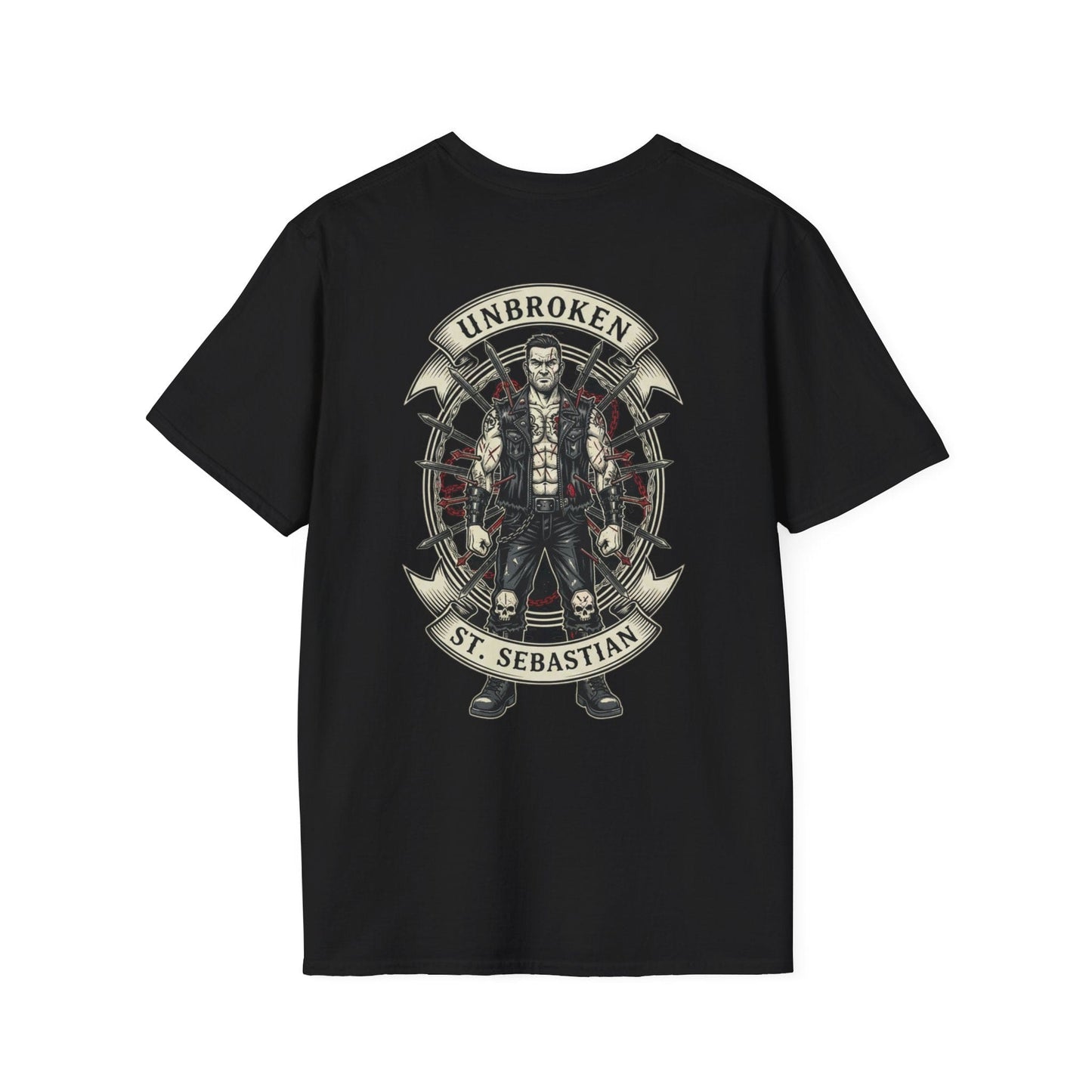 Unbroken St. Sebastian Graphic Tee | Men's Edgy Streetwear T-Shirt - That Should Be on a T-Shirt