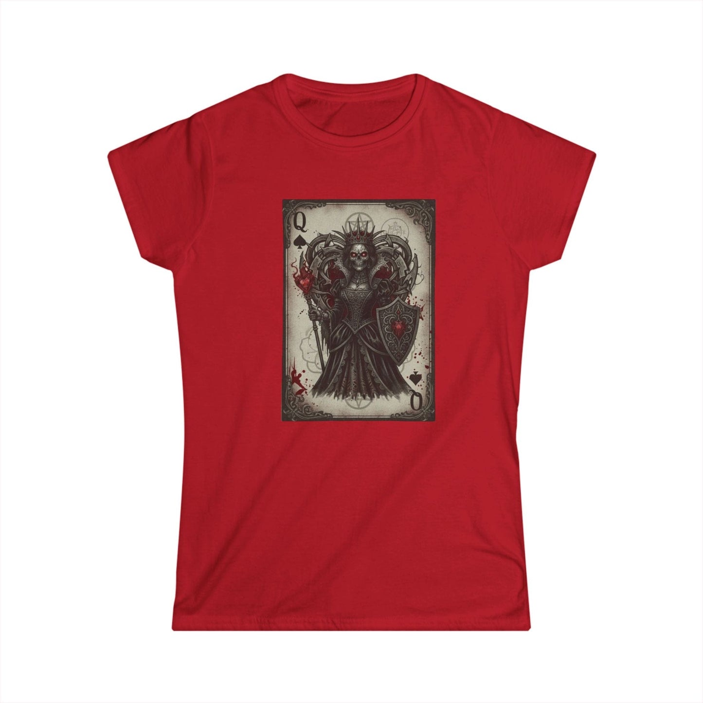 Queen of Hearts Gothic T-Shirt - Dark Aesthetic Playing Card Tee - Modern Goth Apparel