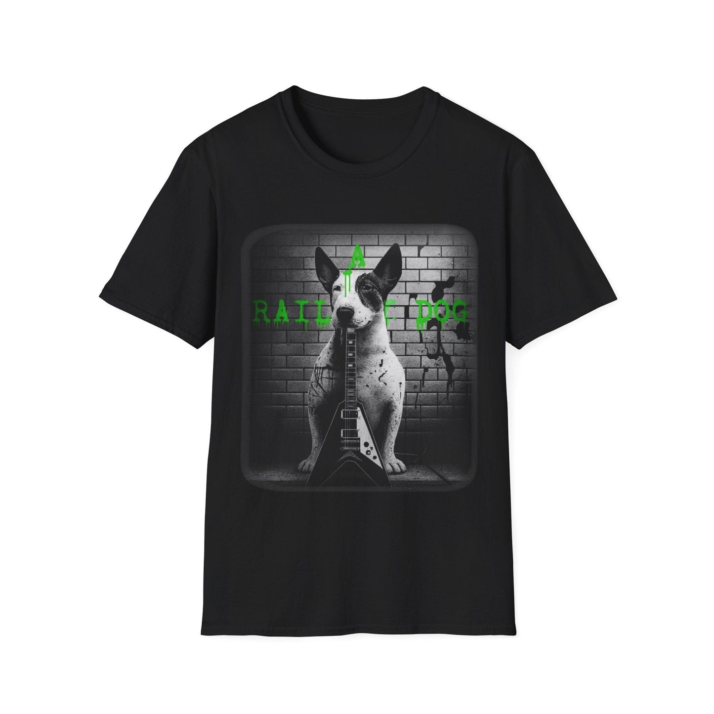 Unleashed: Heavy Metal Bull Terrier & V-Guitar Graphic T-Shirt - That Should Be on a T-Shirt