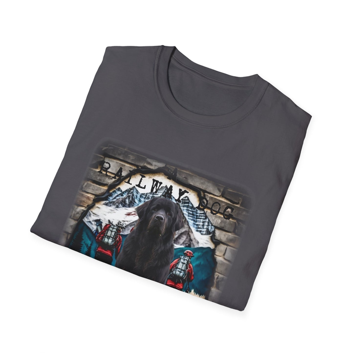 Newfoundland Railway Dog Tshirt | Gentle Giant Train Tee | Newfie Lover Gift