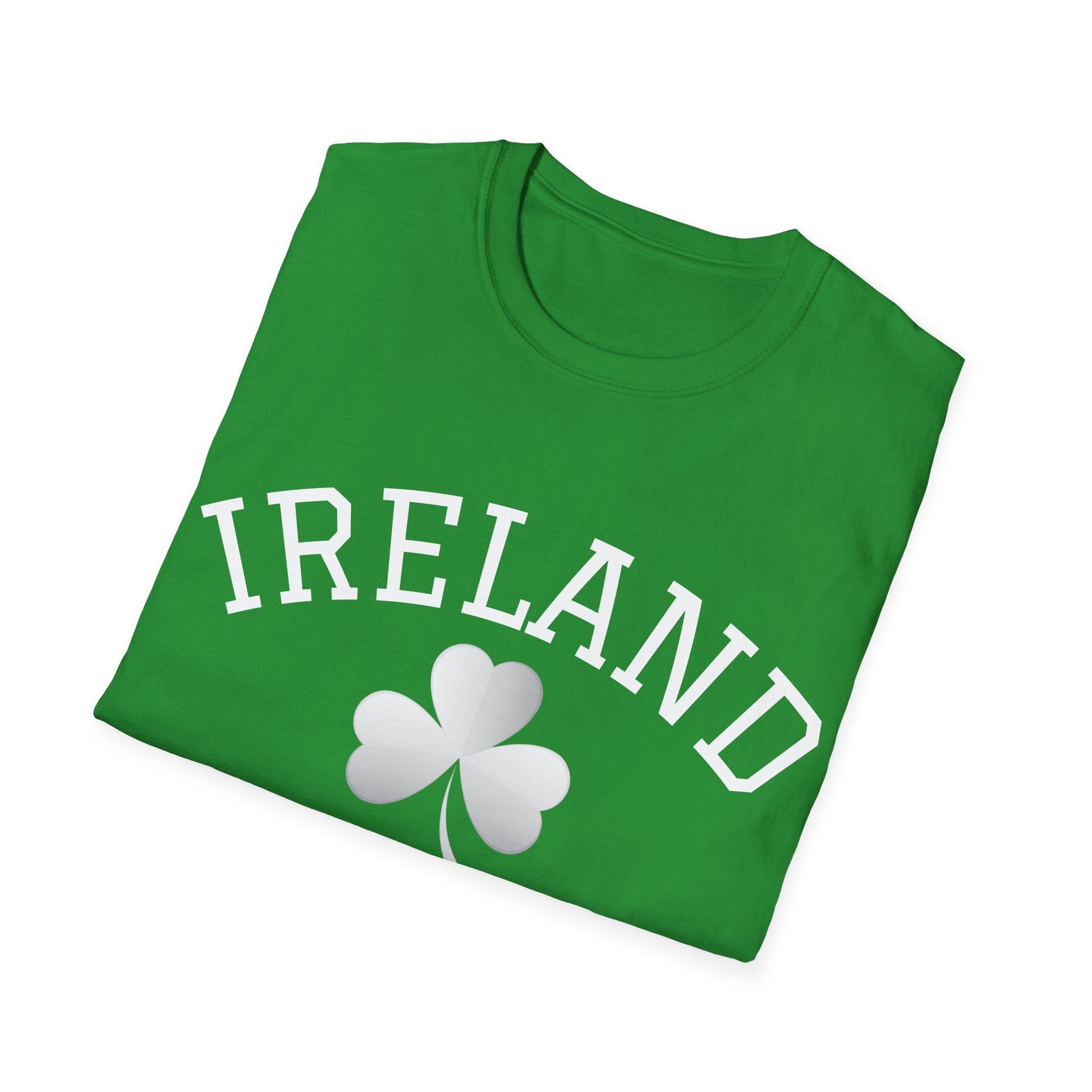 Modern Edgy White Shamrock T-Shirt - Ireland Athletic Fit Graphic Tee - That Should Be on a T-Shirt