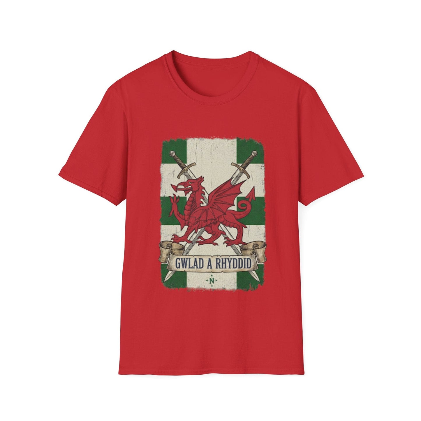 Welsh Flag Dragon T-Shirt — Gwlad Rhyddid Patriotic Tee