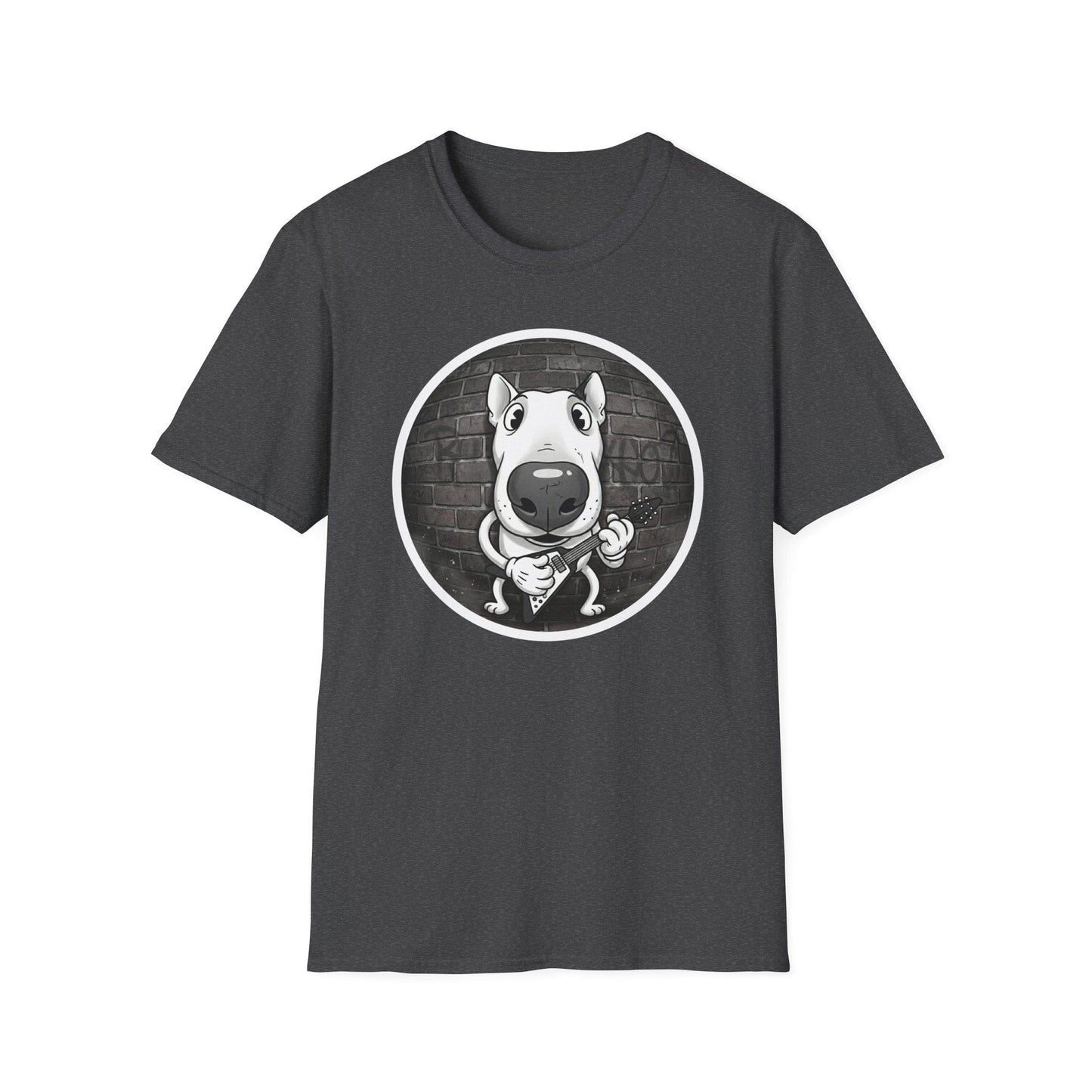 Bull Terrier Cartoon T-Shirt — Cute Dog Face Graphic Tee - That Should Be on a T-Shirt