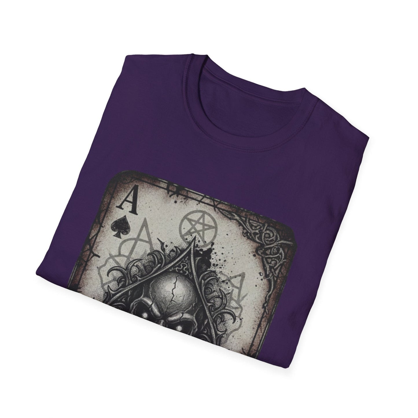 Dark Occult Ace of Spades Skull T-Shirt - Gothic Horror Playing Card Graphic Tee