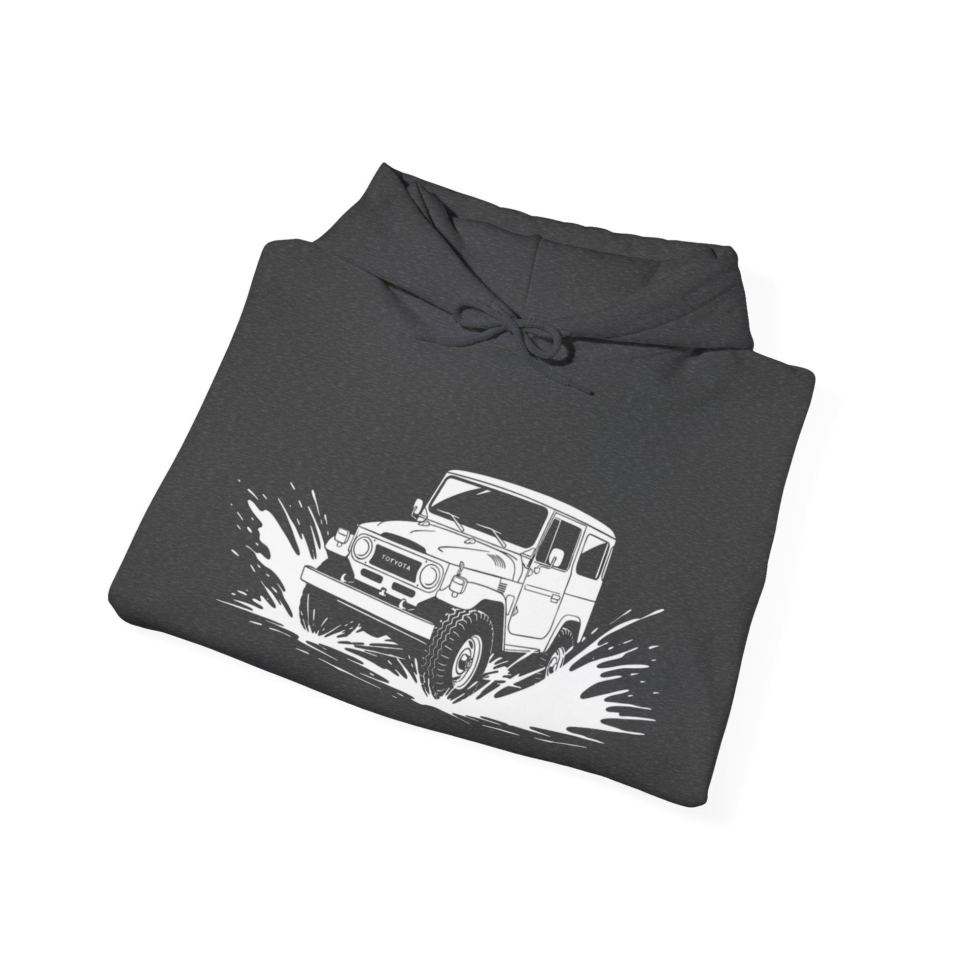 Classic 4x4 Off-Road Adventure Pullover Hoodie | Vintage Landcruiser & Sleeve Print - That Should Be on a T-Shirt