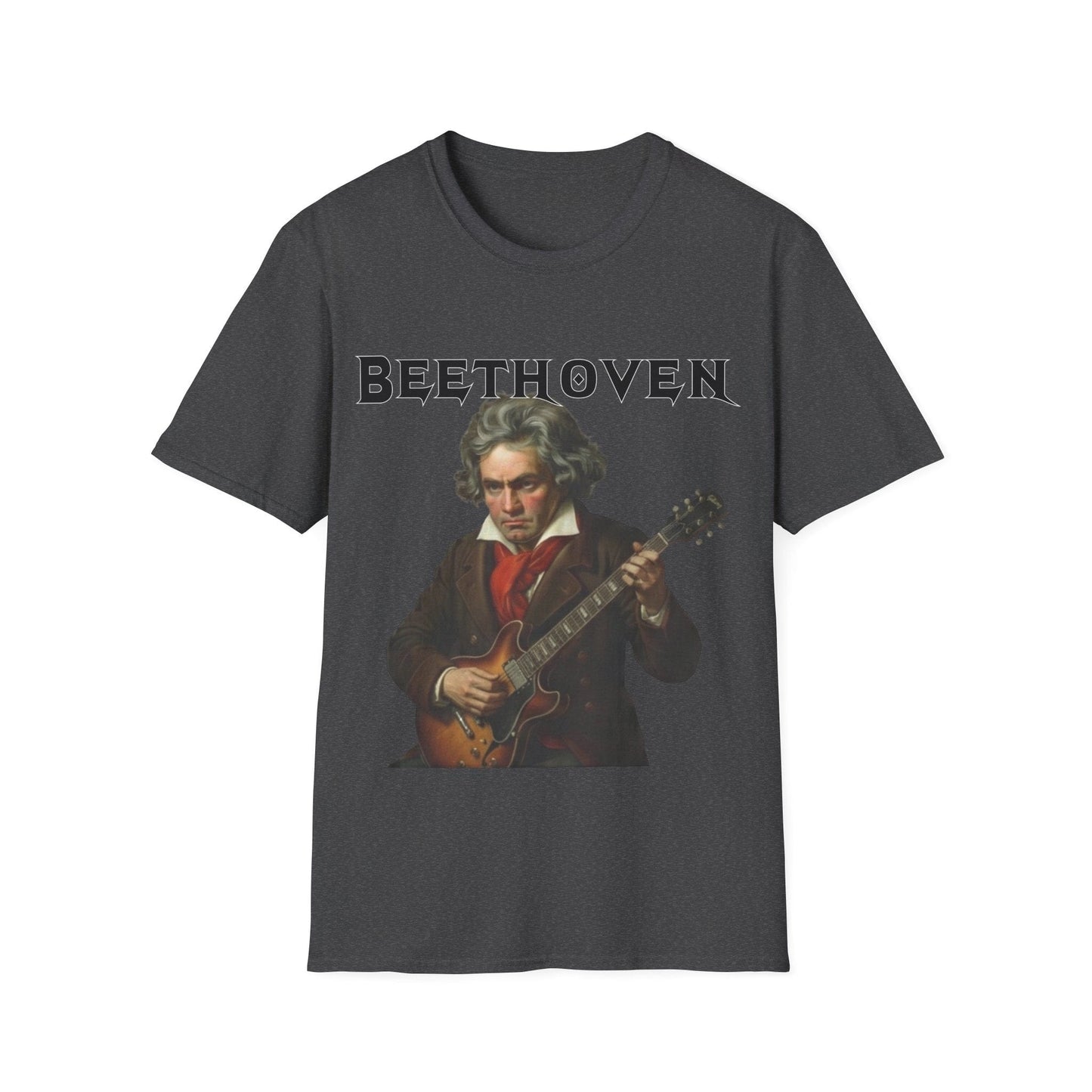 Heavy Metal Composers T-Shirt | Beethoven Shredding Electric Guitar Parody Tee