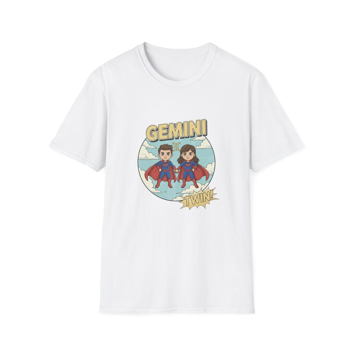 Gemini Zodiac T-Shirt — Cute Twin Superhero Horoscope Tee - That Should Be on a T-Shirt