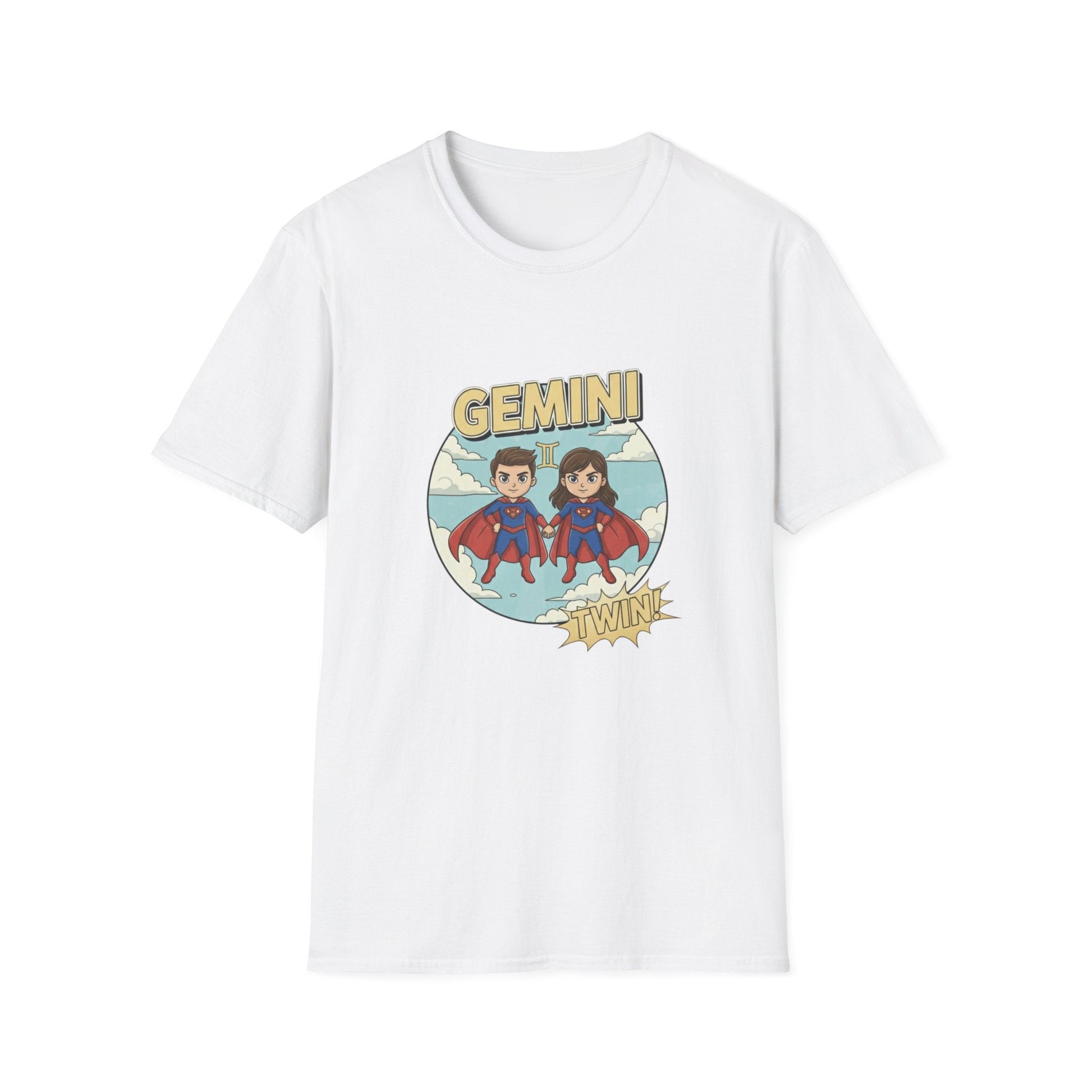 Gemini Zodiac T-Shirt — Cute Twin Superhero Horoscope Tee - That Should Be on a T-Shirt