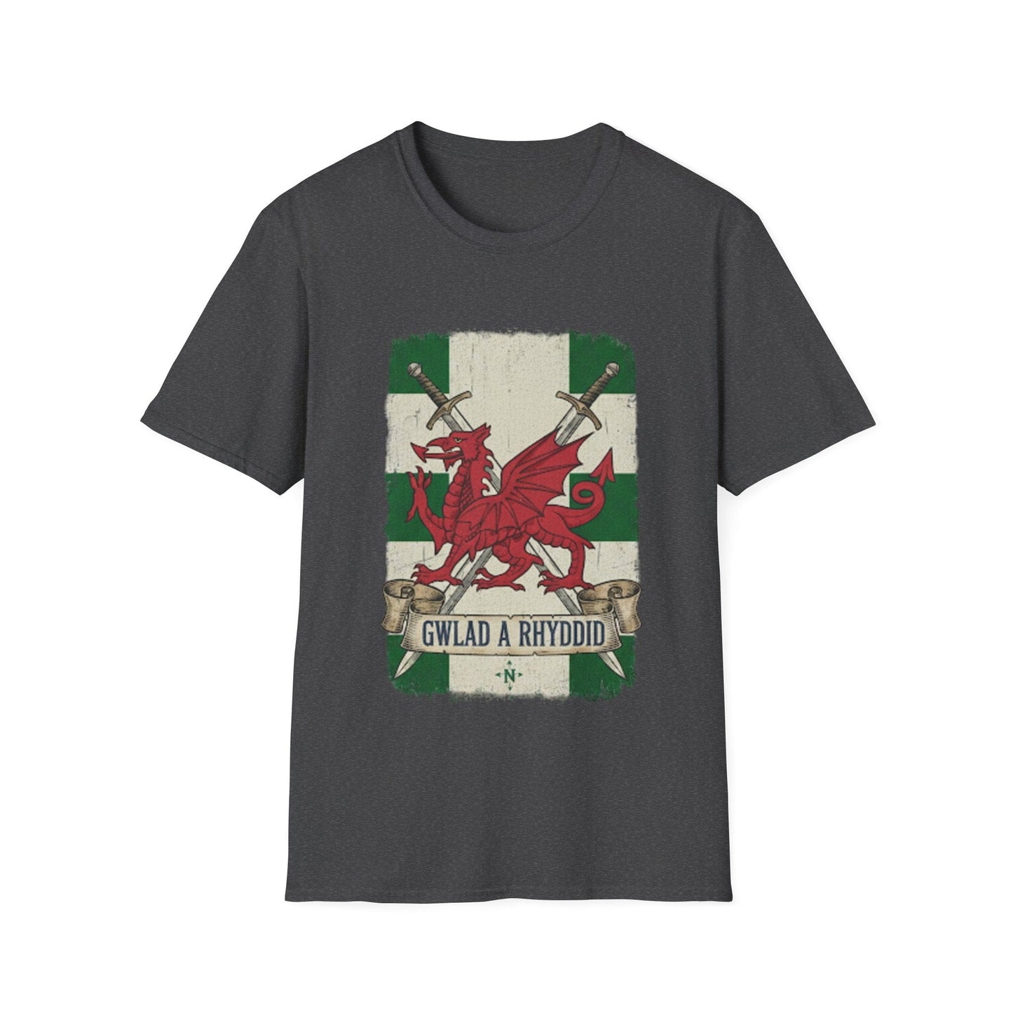 Welsh Flag Dragon T-Shirt — Gwlad Rhyddid Patriotic Tee