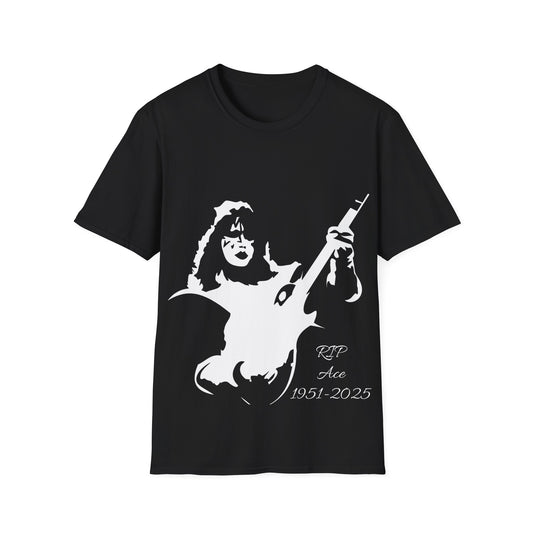 The Rock Legend Memorial T‑Shirt – “RIP Ace 1951-2025” Guitar Silhouette Tribute Tee