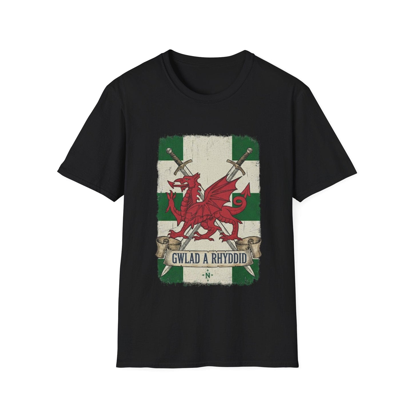Welsh Flag Dragon T-Shirt — Gwlad Rhyddid Patriotic Tee