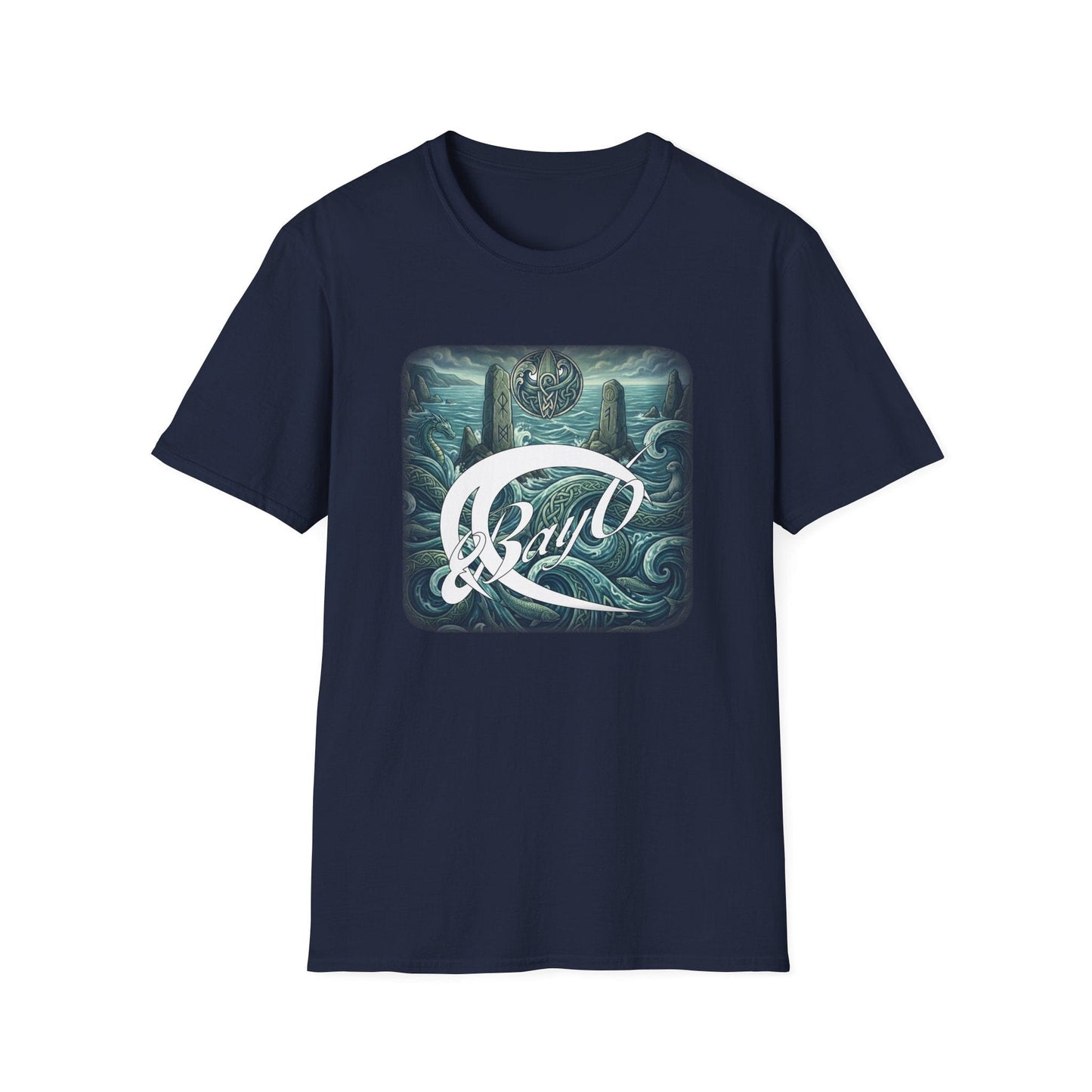 Bay6 "Mythic Coast" Celtic Runic Stones & Sea Serpent Tee