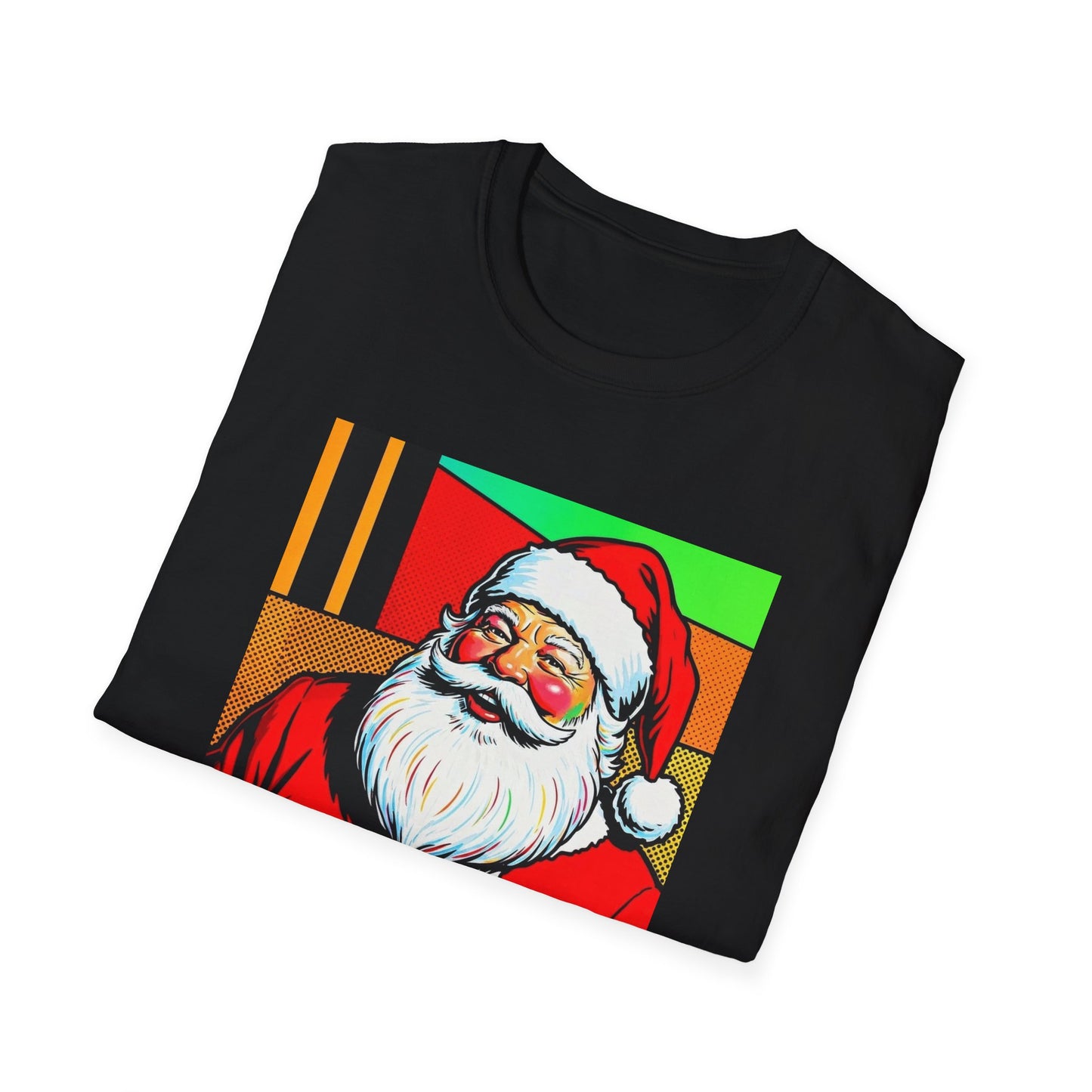 Pop Art Santa T-Shirt | Modern Retro Christmas Graphic Tee