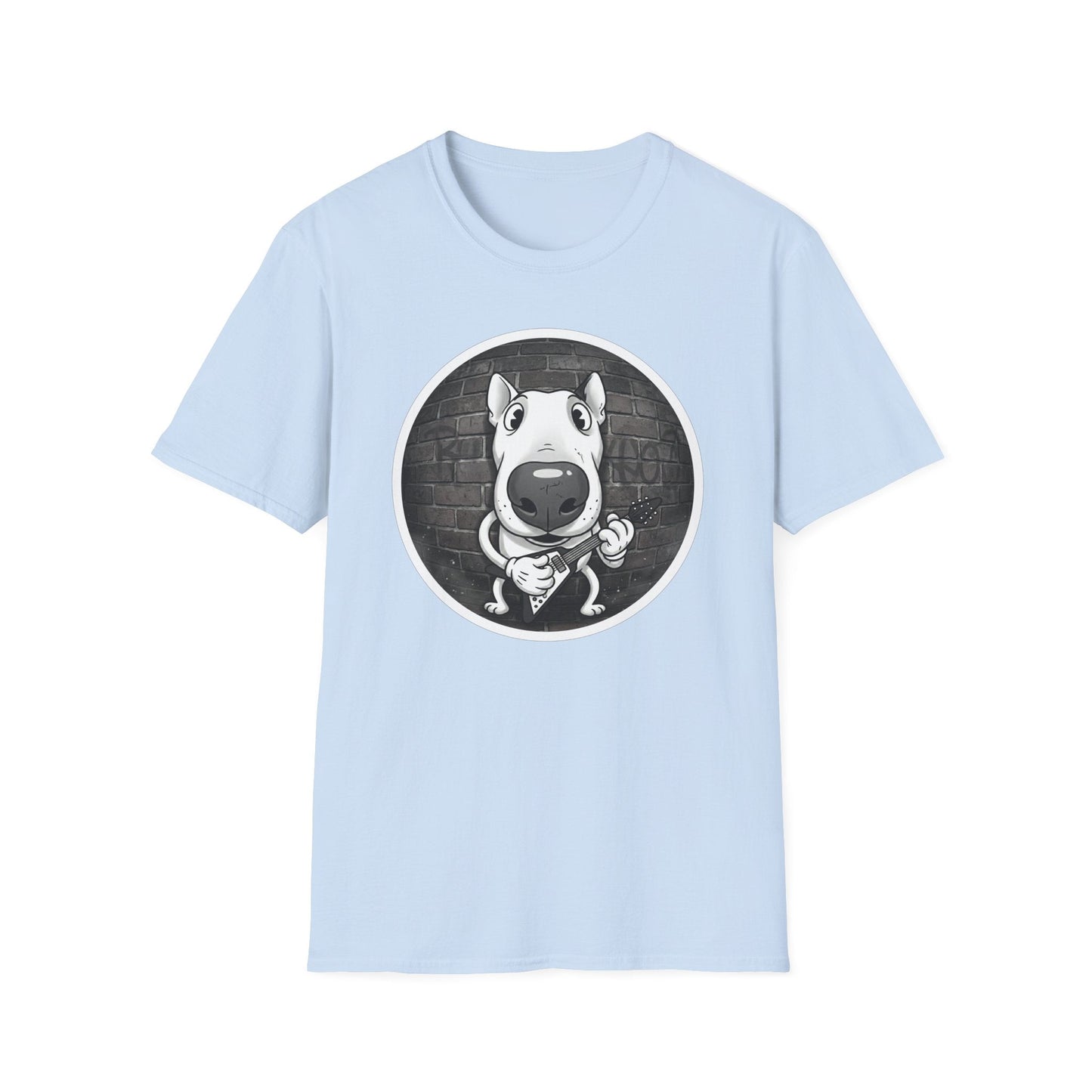 Bull Terrier Cartoon T-Shirt — Cute Dog Face Graphic Tee - That Should Be on a T-Shirt