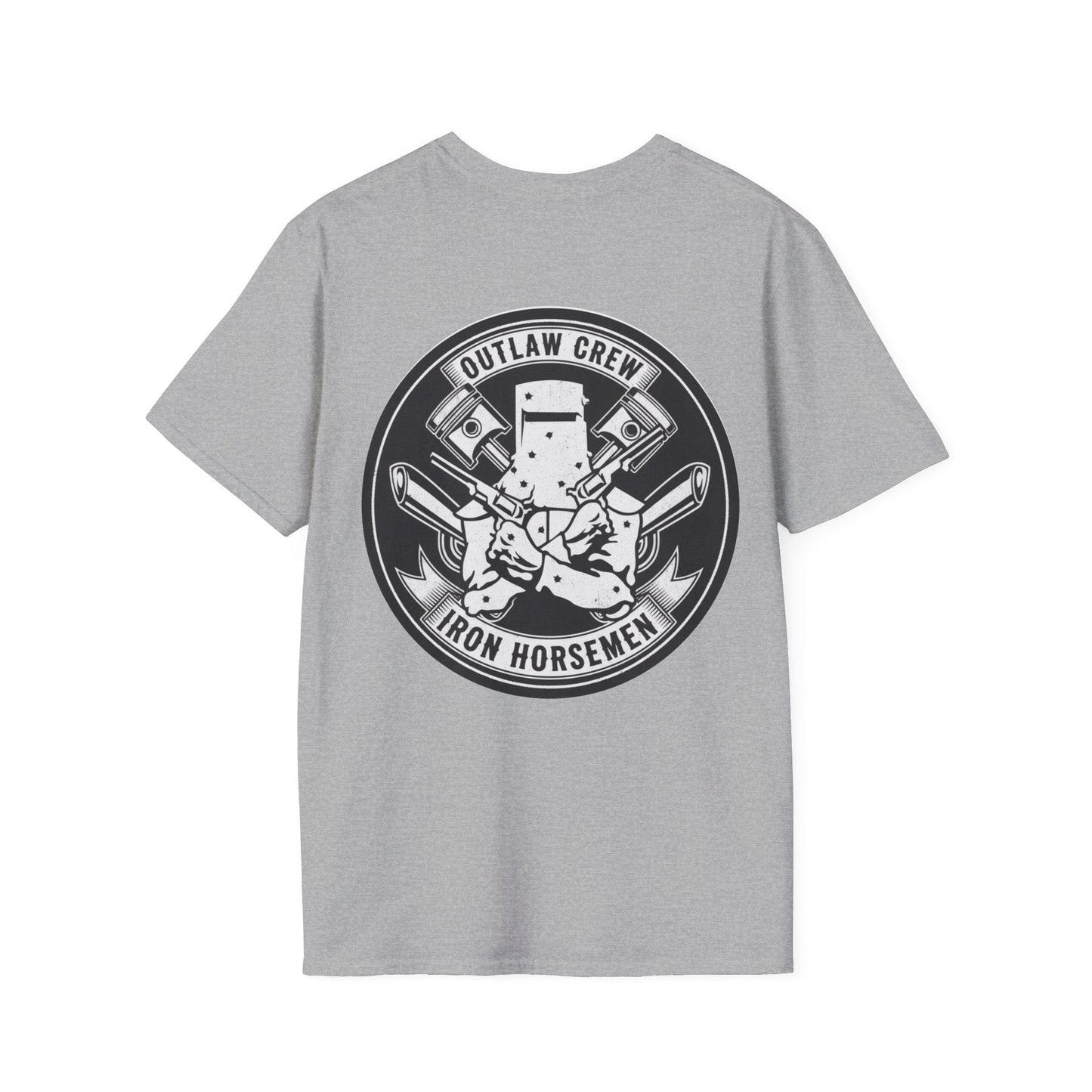 Outlaw Crew T-Shirt | Iron Horsemen Biker Club Tee | Vintage Motorcycle Gang Style - That Should Be on a T-Shirt