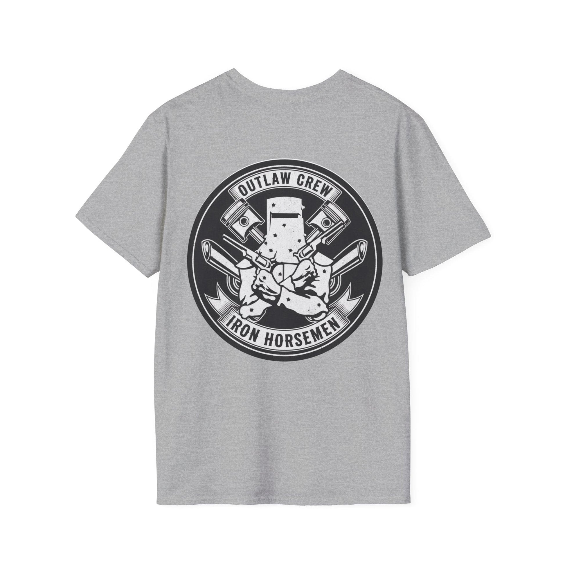 Outlaw Crew T-Shirt | Iron Horsemen Biker Club Tee | Vintage Motorcycle Gang Style - That Should Be on a T-Shirt