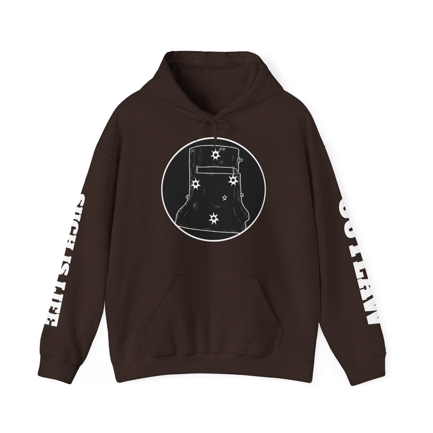 Ned Kelly Helmet Southern Cross Hoodie — Patriotic Graphic Hooded Sweatshirt - That Should Be on a T-Shirt