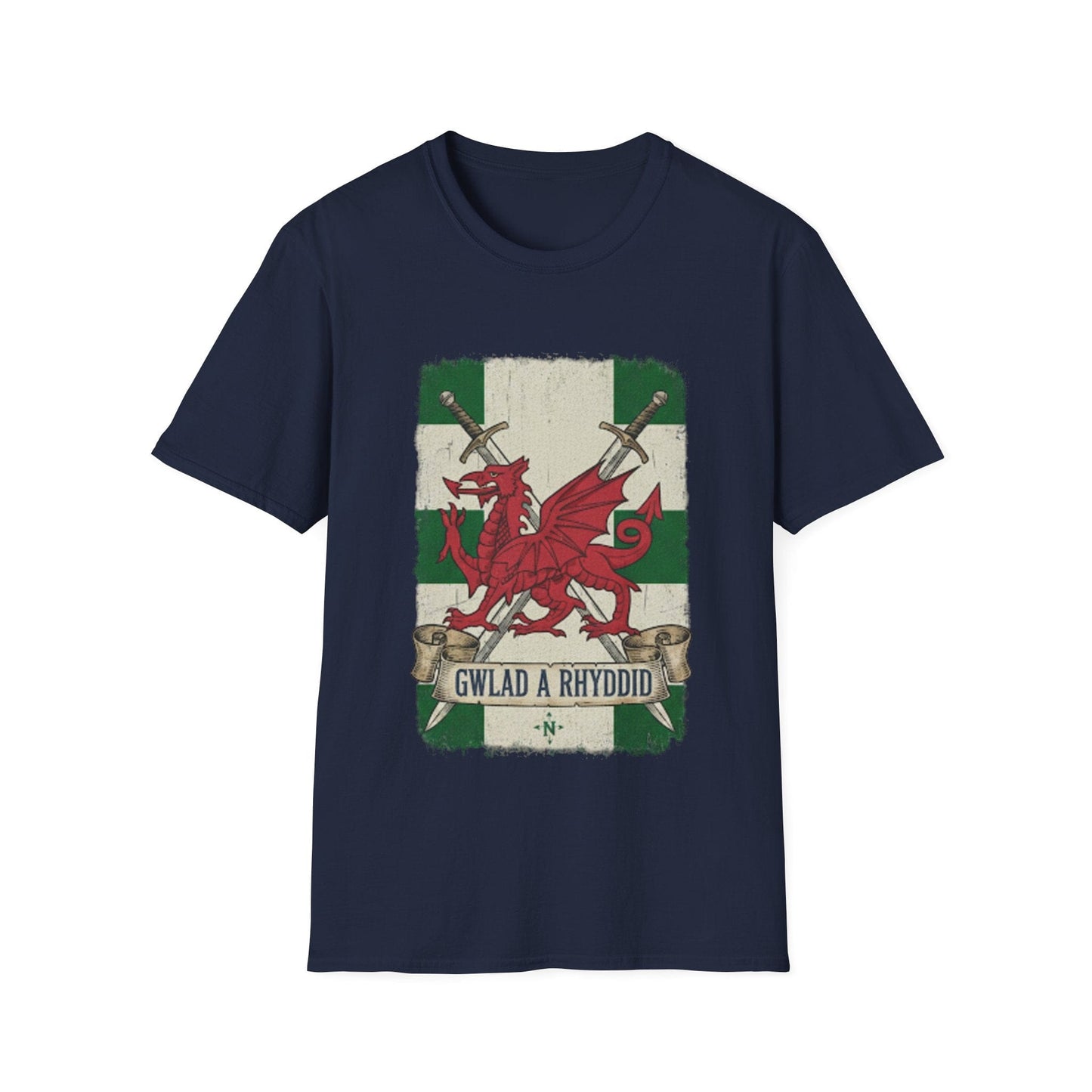 Welsh Flag Dragon T-Shirt — Gwlad Rhyddid Patriotic Tee