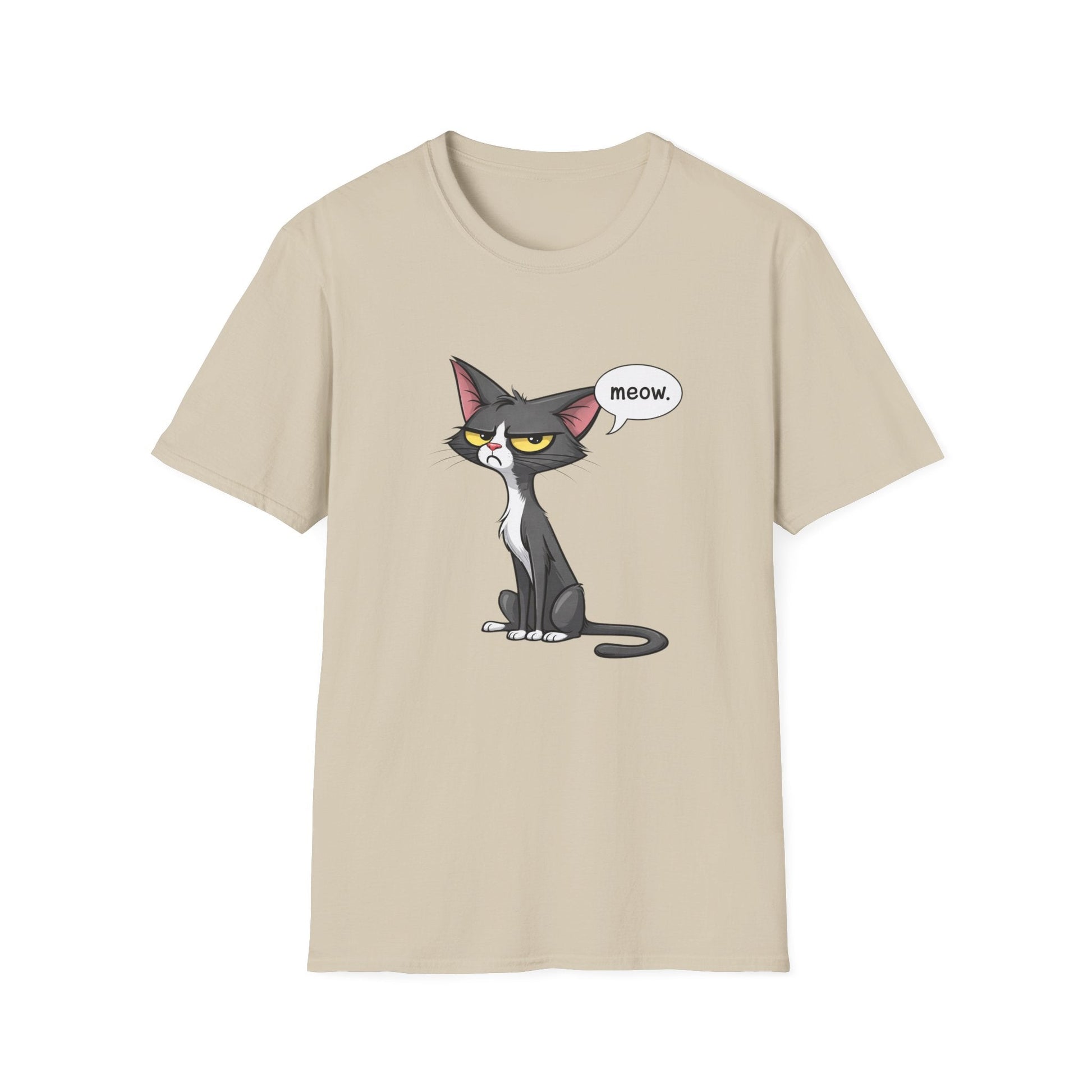 Grumpy Cat "Meow" Graphic T-Shirt - Sassy Cat Tee - That Should Be on a T-Shirt