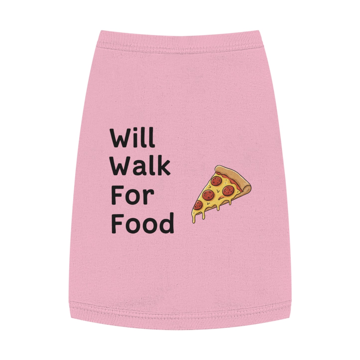 Funny Dog Vest "Will Walk For Food" - Pink Slogan Harness for Walks & Photos