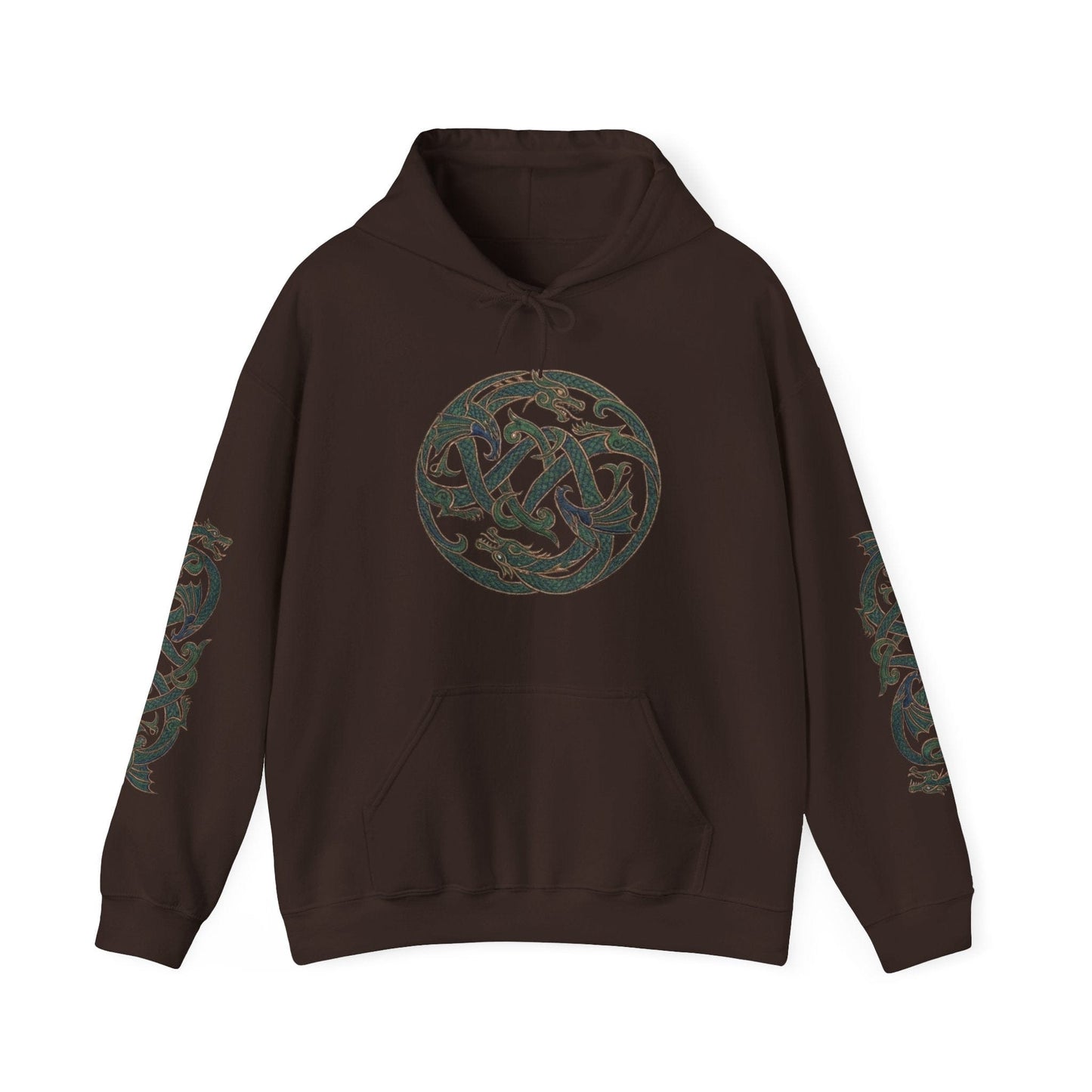 Celtic Dragon Emblem Hoodie – with Full Sleeve Detail