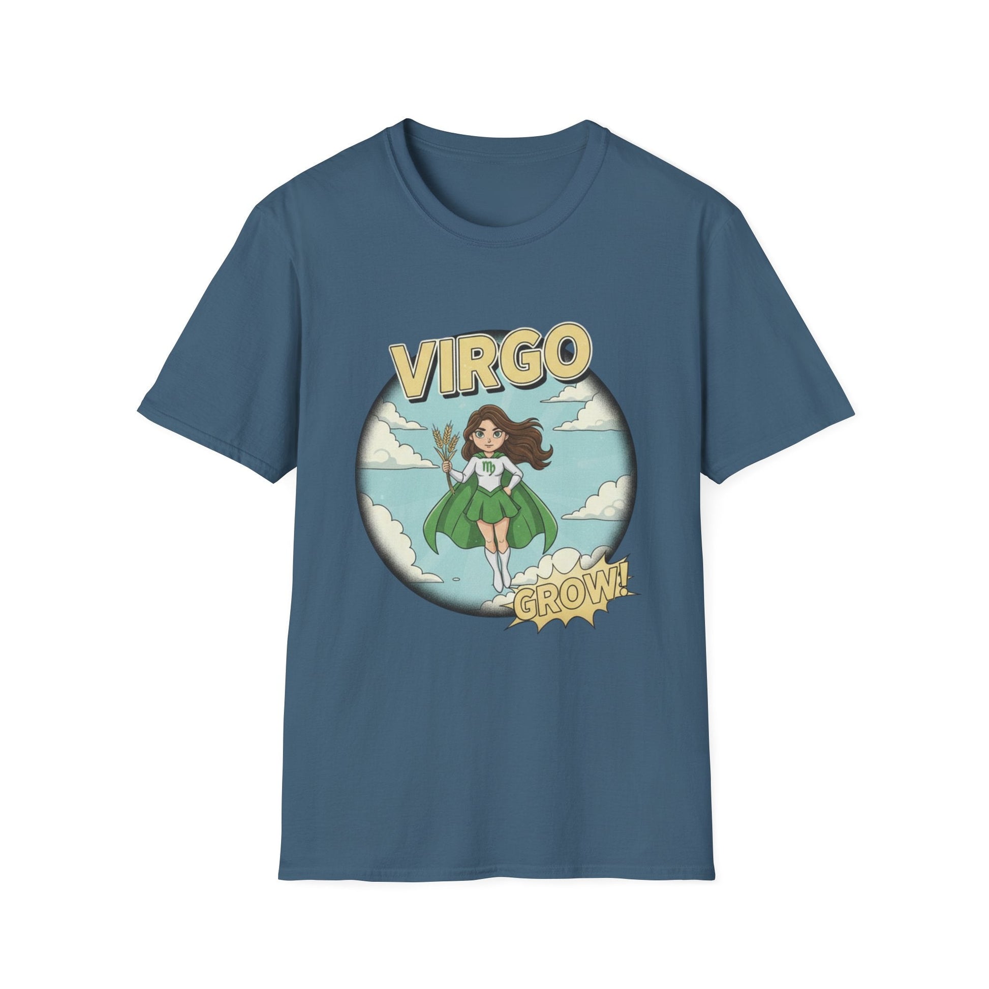 Virgo “Grow” T-Shirt – Cute Virgo Zodiac Superhero Graphic Tee - That Should Be on a T-Shirt