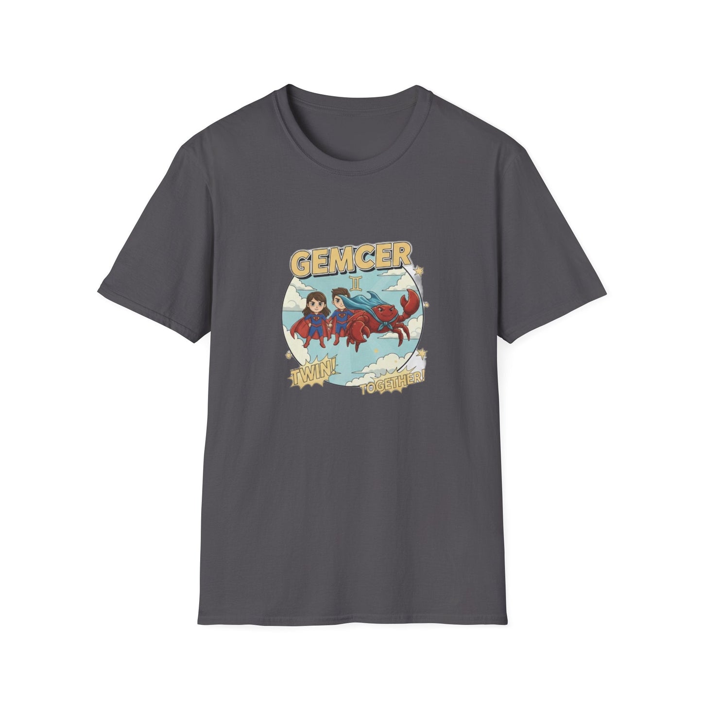 Gemcer "Twin Together" Gemini-Cancer Cusp Superhero T-Shirt - That Should Be on a T-Shirt