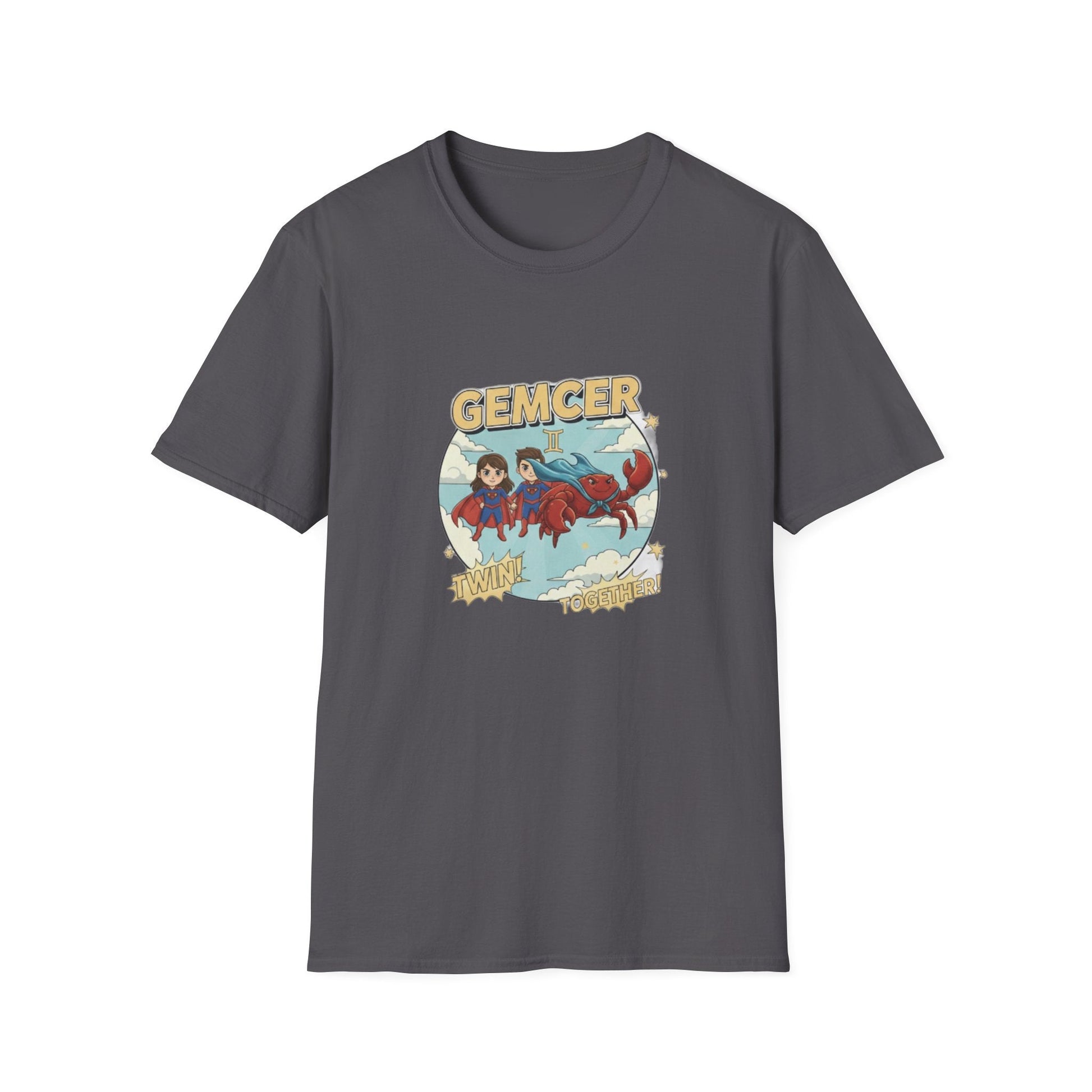 Gemcer "Twin Together" Gemini-Cancer Cusp Superhero T-Shirt - That Should Be on a T-Shirt