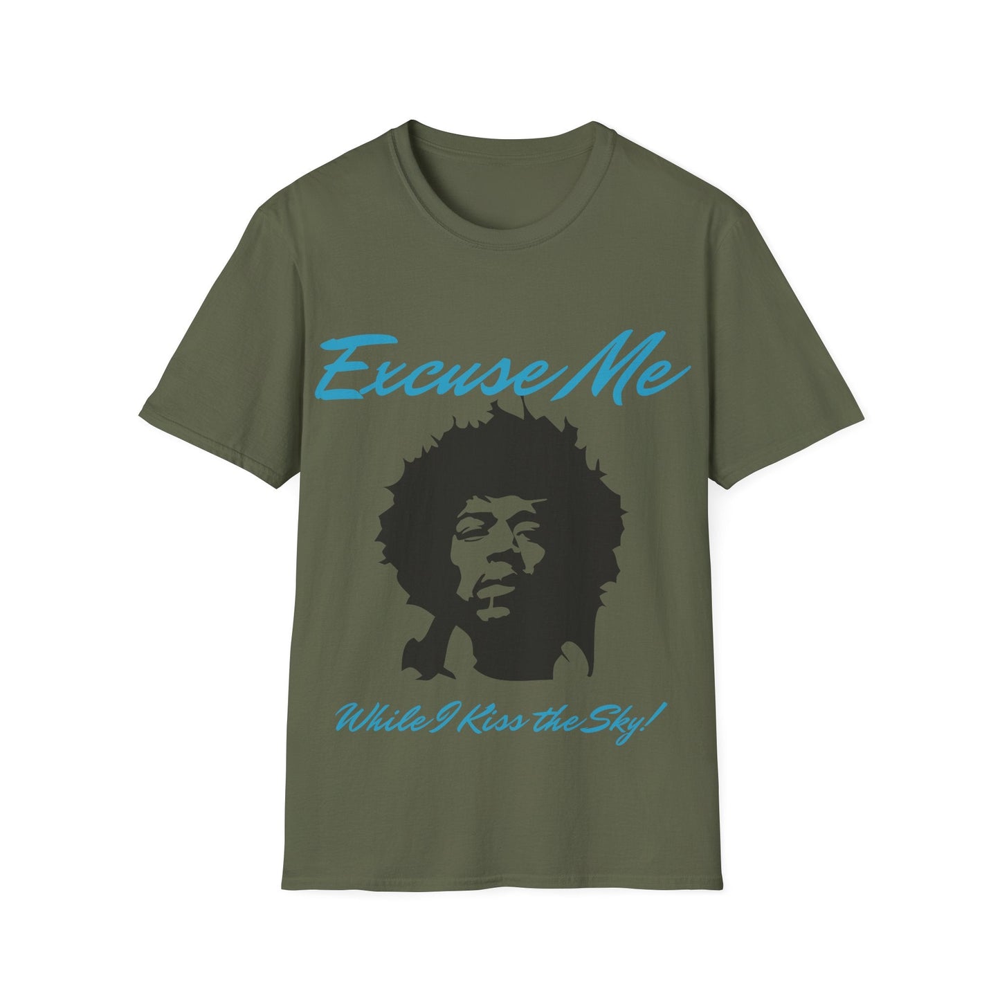 Jimi Hendrix Inspired T-Shirt - 'Excuse Me While I Kiss the Sky' Design