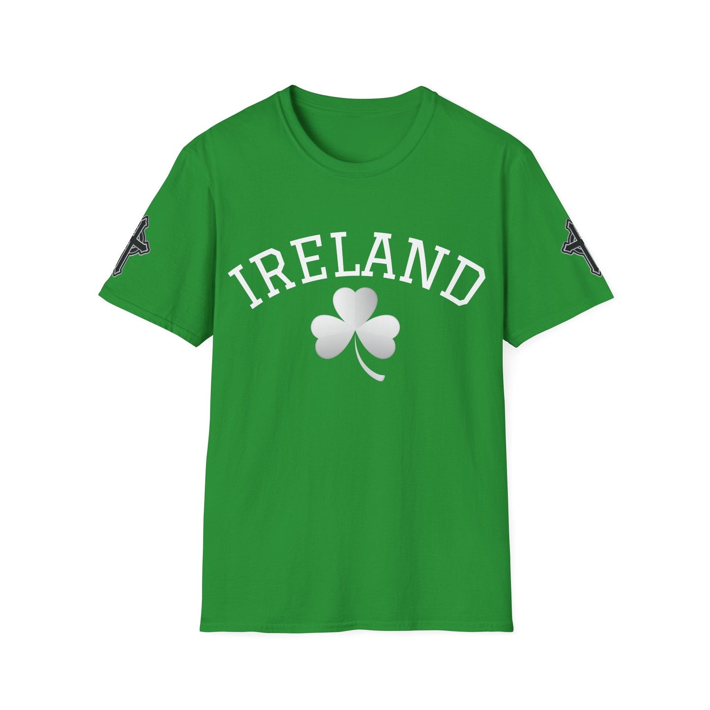Modern Edgy White Shamrock T-Shirt - Ireland Athletic Fit Graphic Tee - That Should Be on a T-Shirt