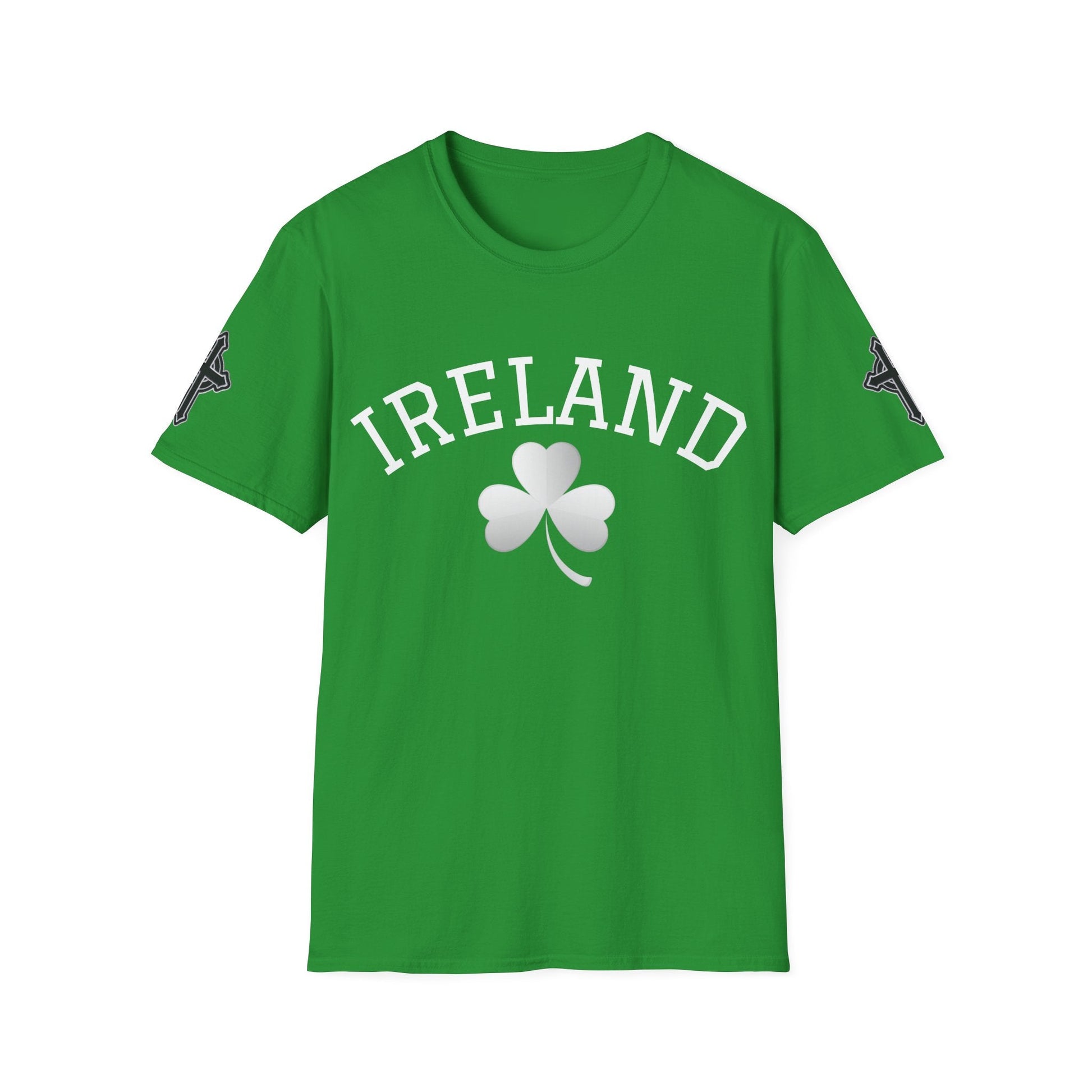 Modern Edgy White Shamrock T-Shirt - Ireland Athletic Fit Graphic Tee - That Should Be on a T-Shirt