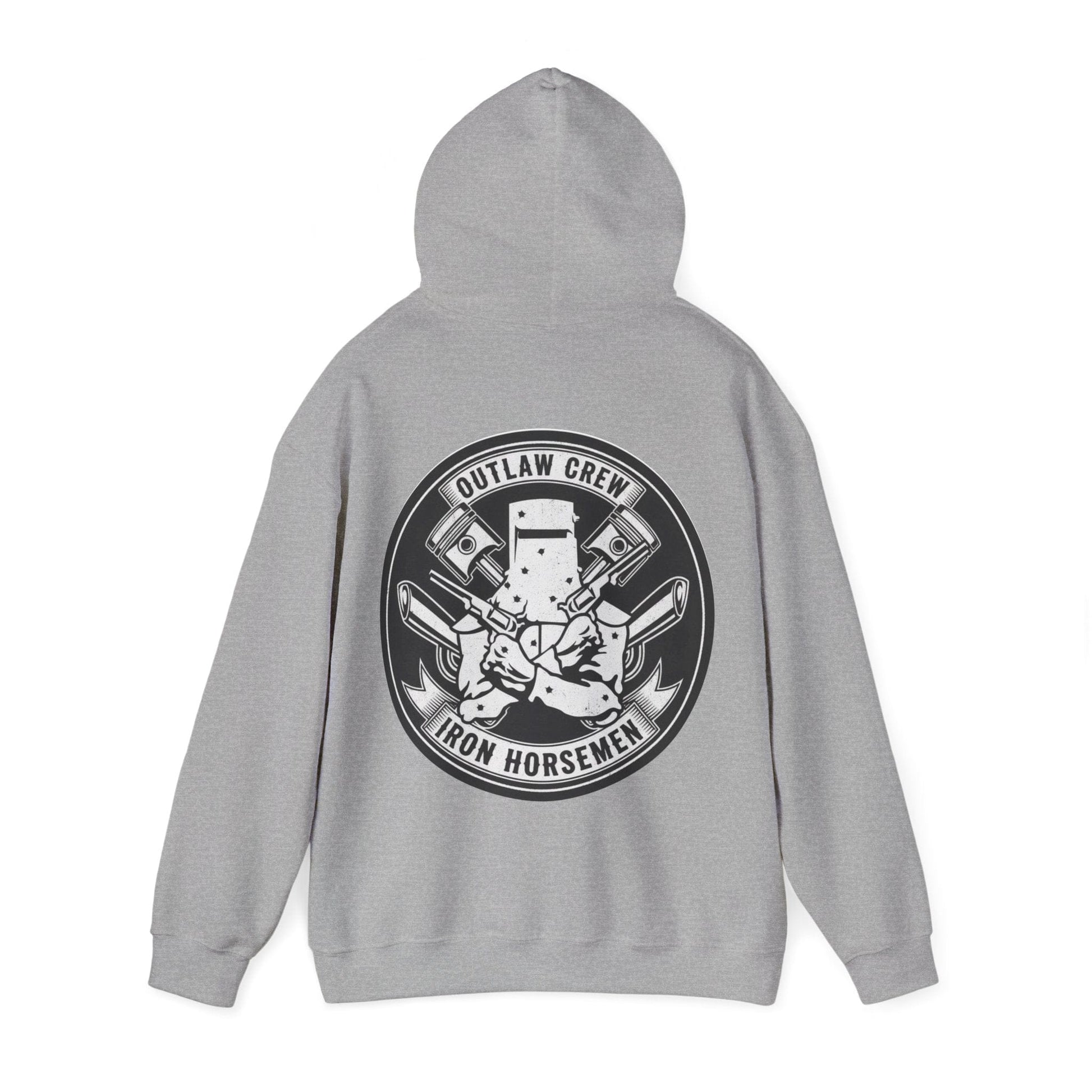 Outlaw Hoodie | Vintage Biker Style Pullover | Iron Horsemen Motorcycle Sweatshirt | Unisex Fleece Hoodie - That Should Be on a T-Shirt